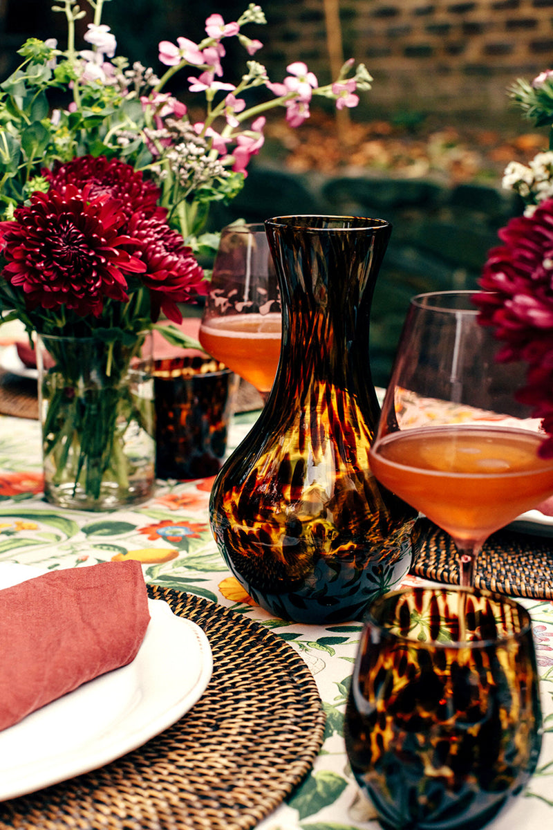 Puro Tortoiseshell Stemless Wine Glass