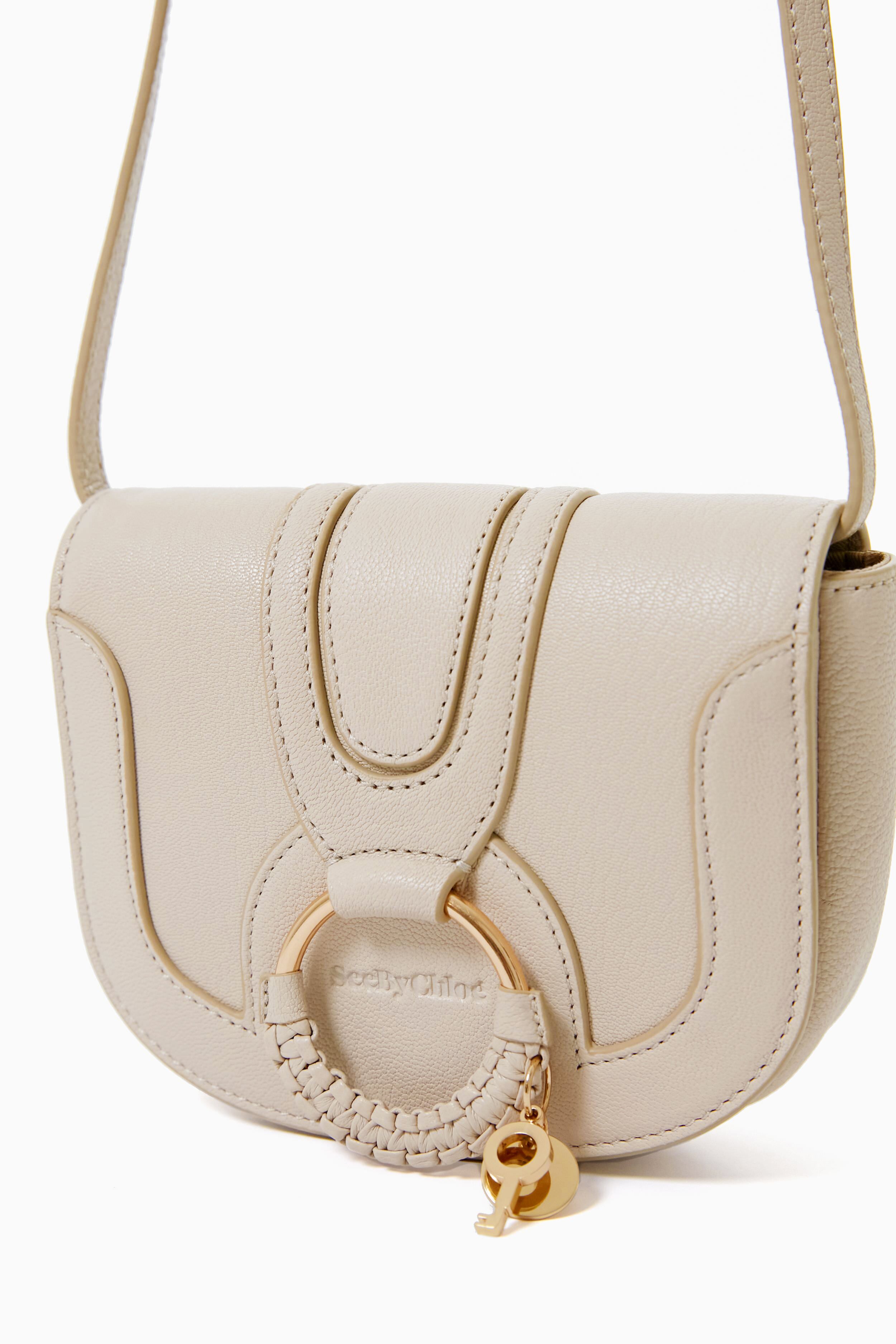 Cement Beige Leather Mini Hana Bag