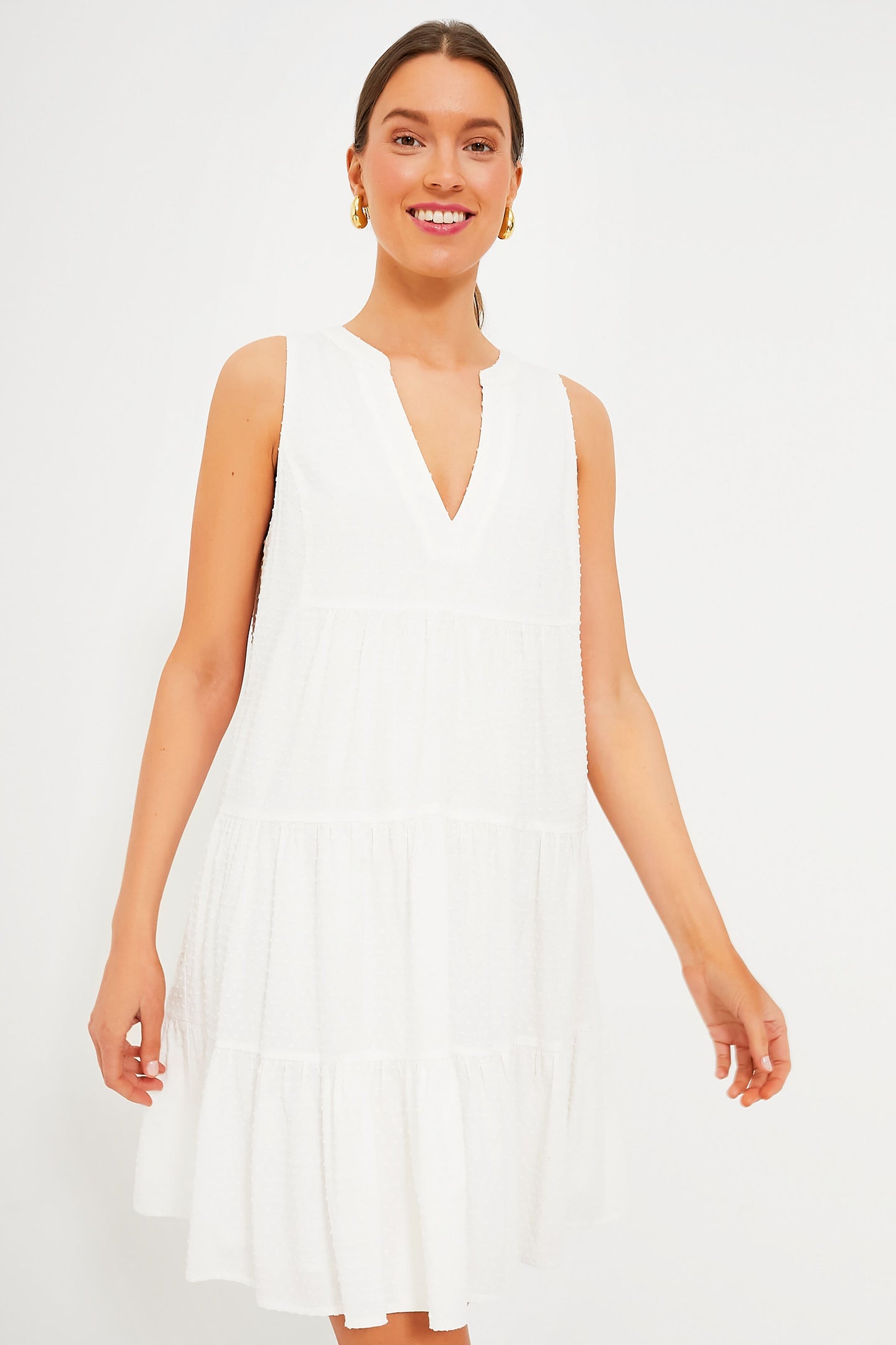 White Swiss Dot Sleeveless Kenzo Dress