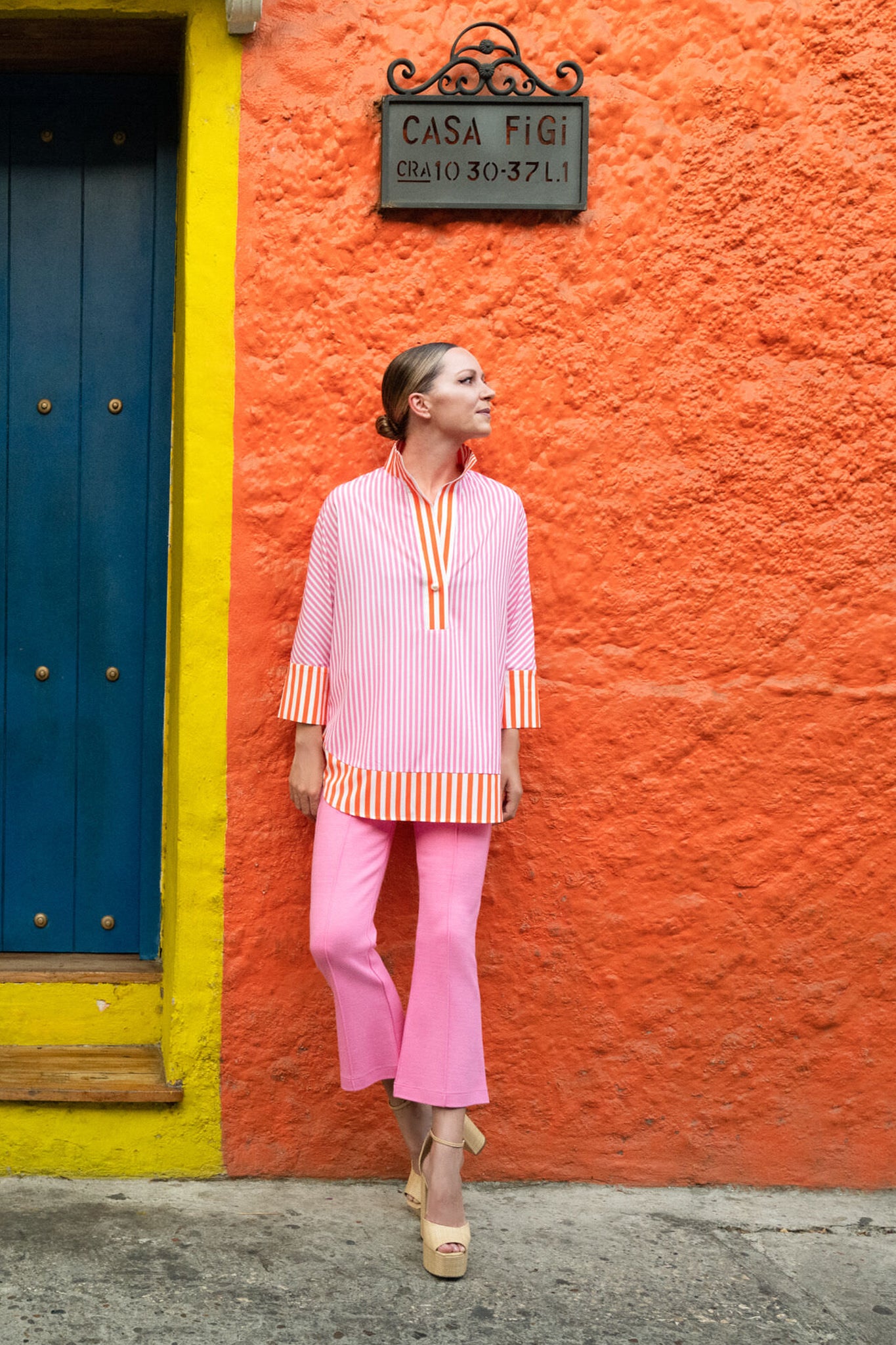 Peony Pink and Tangerine Stripe Willow Blouse | Tuckernuck x