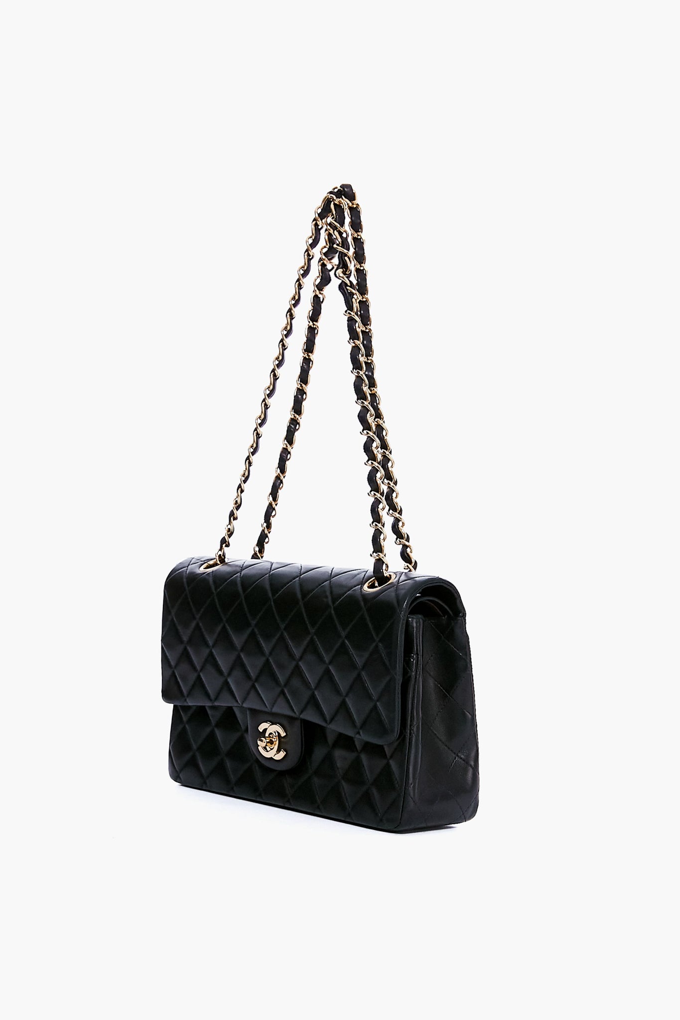 CHANEL Black Classic Matelasse 25 Shoulder Bag