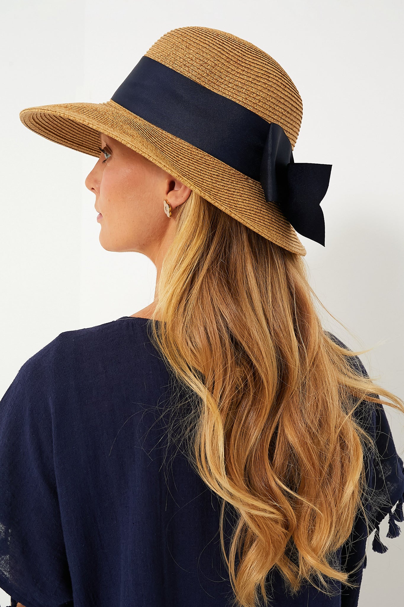 Exclusive Black Packable Wide Bow Sunhat | Toucan Hats