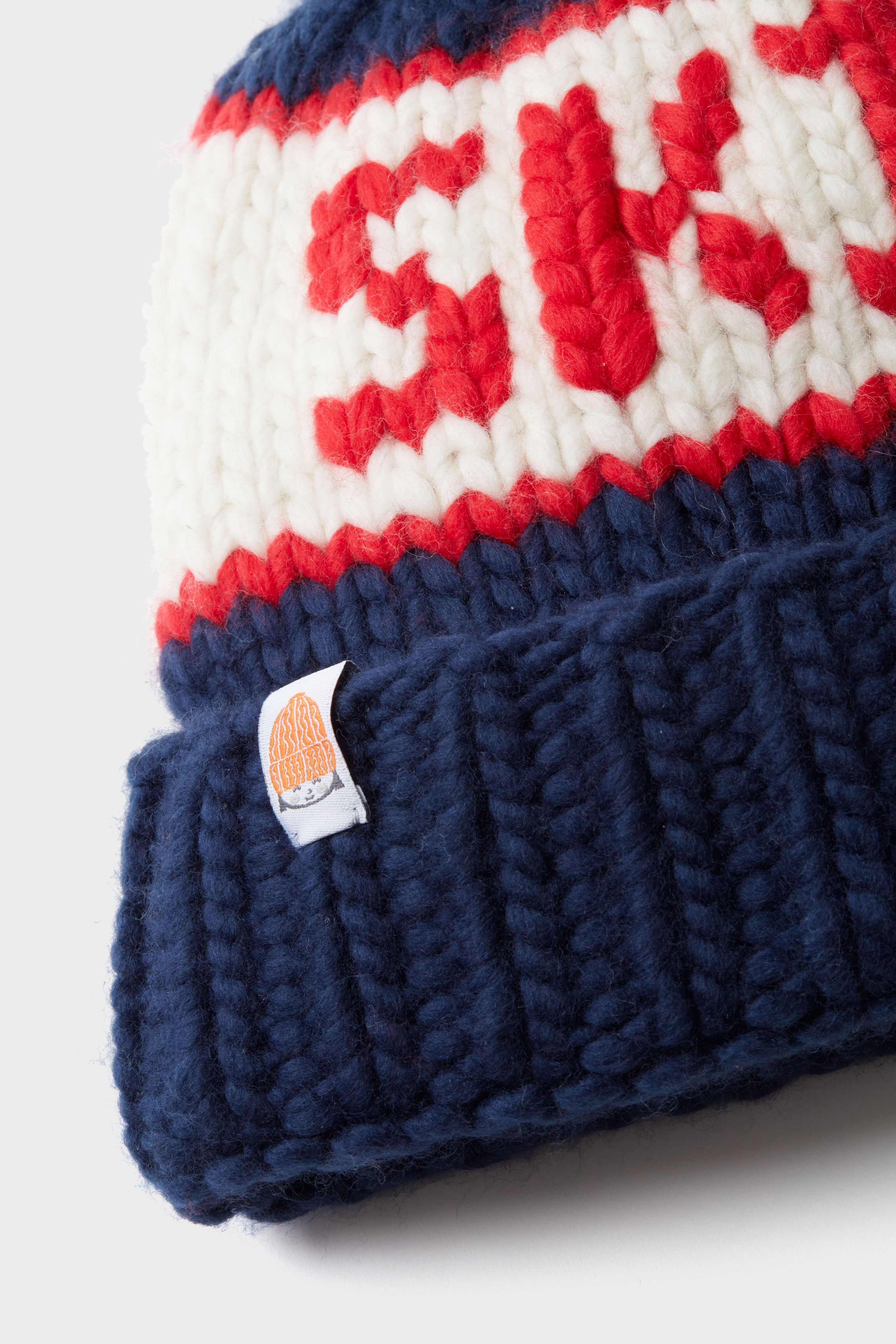 Exclusive Navy and Hot Red Ski Beanie | Sh*t That I Knit