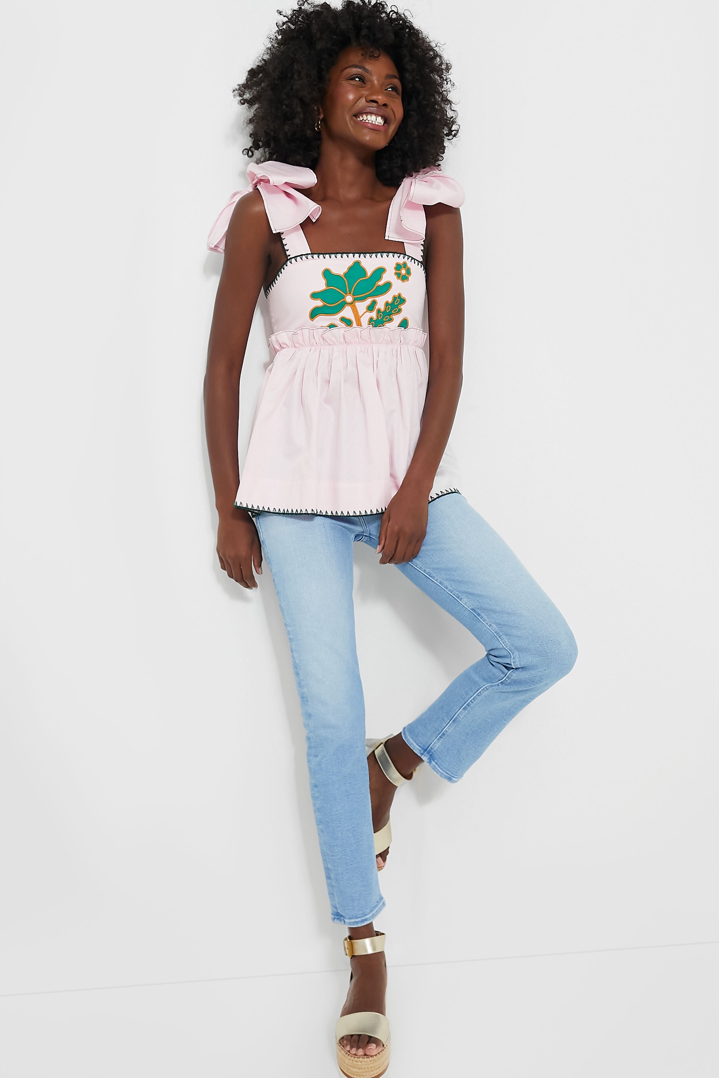 Pink and Green Perla Top