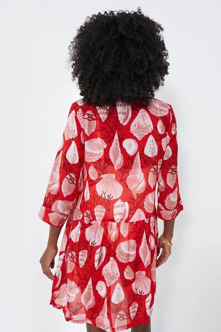 Red Shell Beachy Royal Coverup