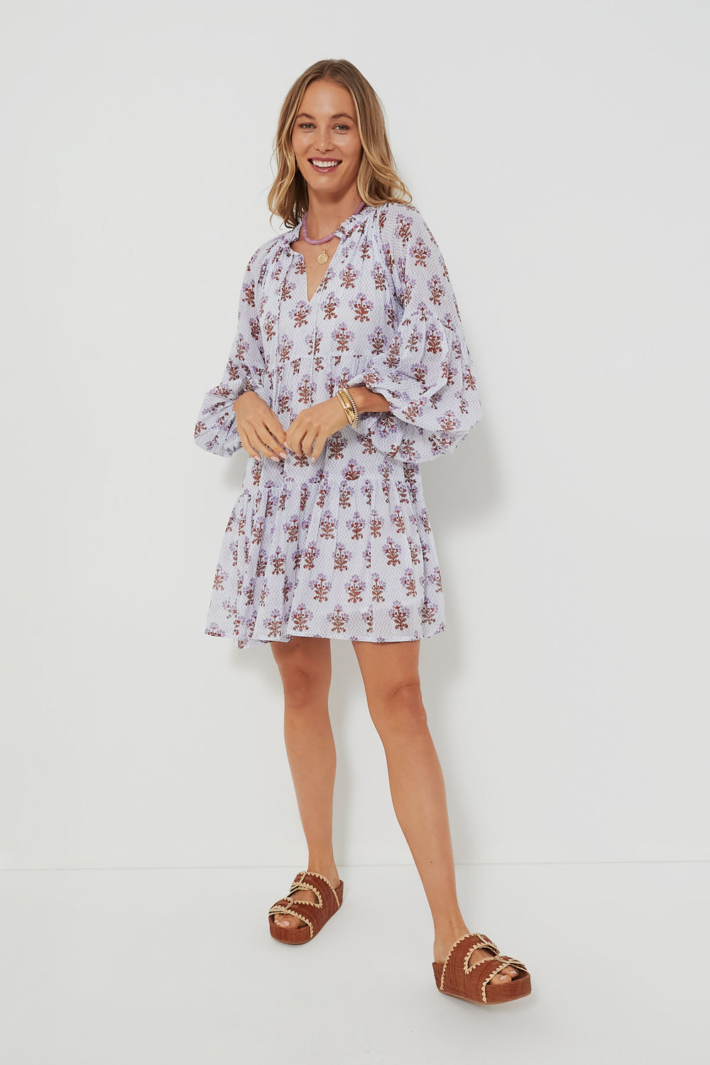 Lavender Atherton Balloon Sleeve Short Dress Lavender Atherton Balloon Sleeve Short Dress