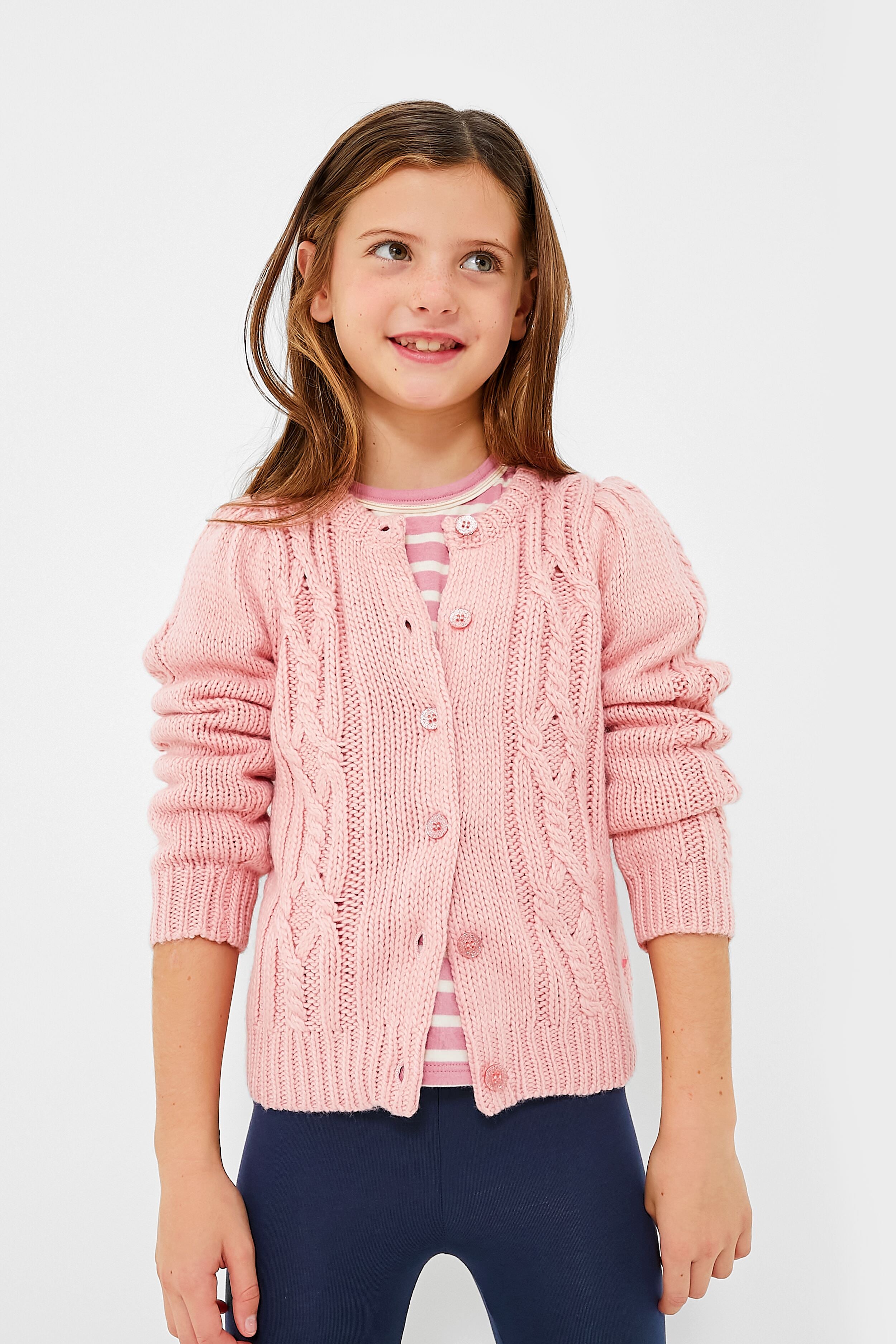 Dusty Rose Cable Constance Sweater