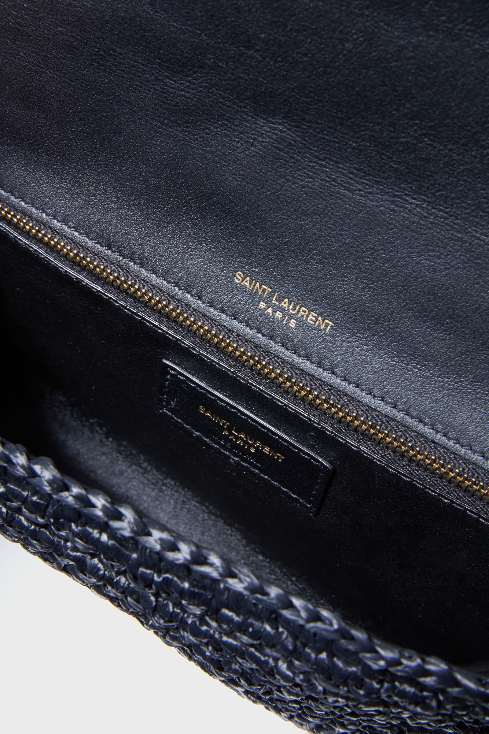 Saint Laurent Nero Raffia Kate Shoulder Bag