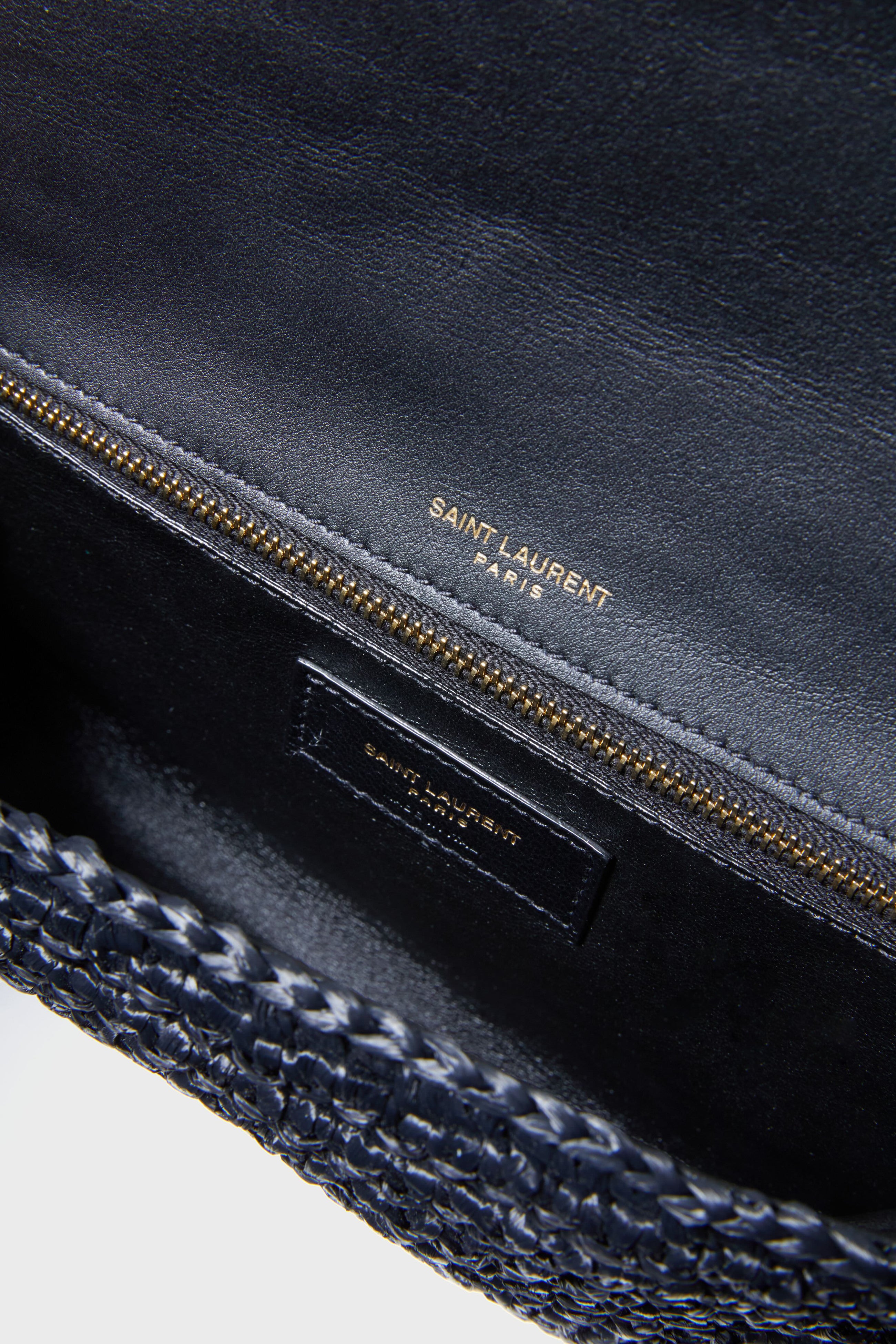 Saint Laurent Nero Raffia Kate Shoulder Bag