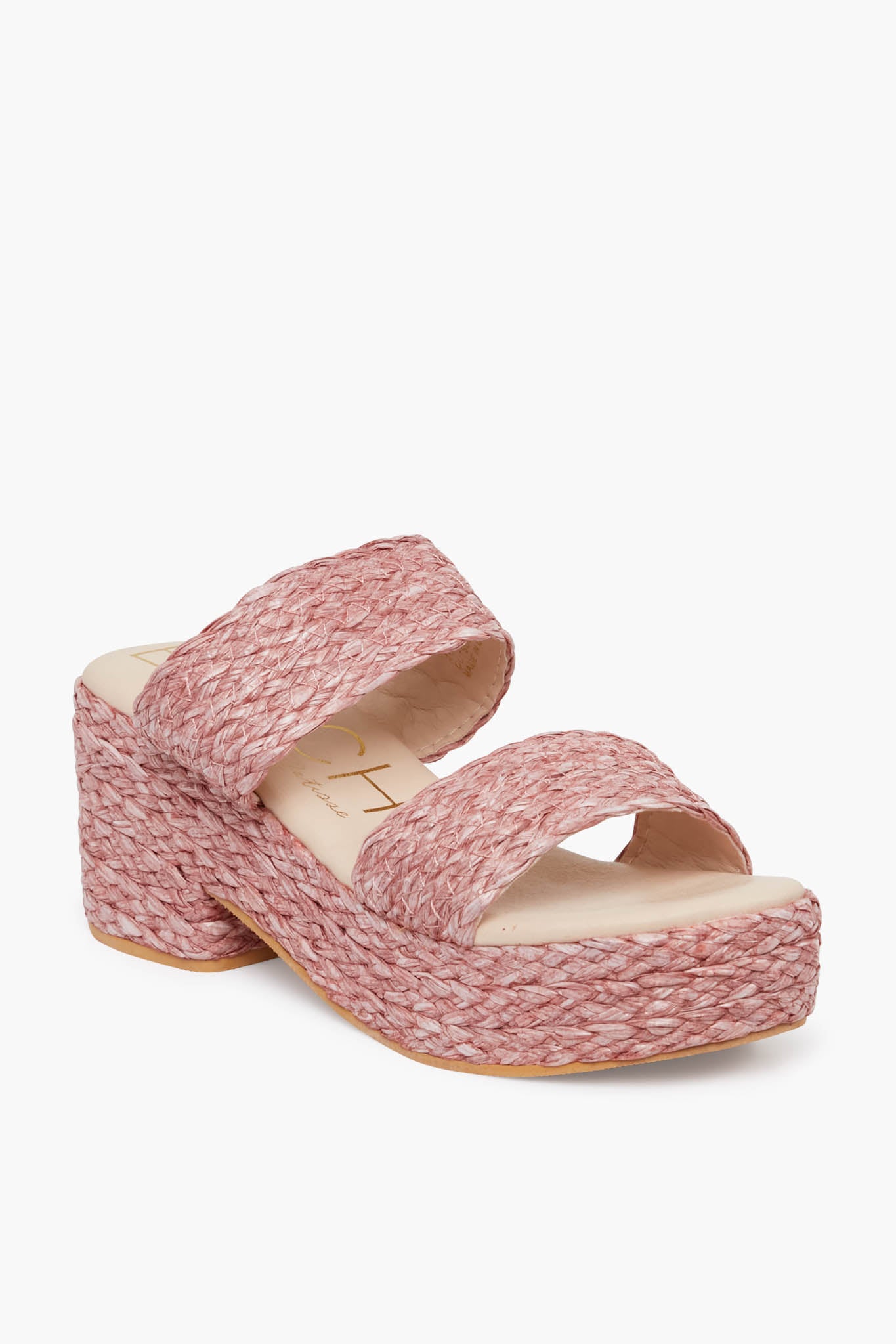 Truffle Collection Glitter Velvet Block Heel Sandal in Natural