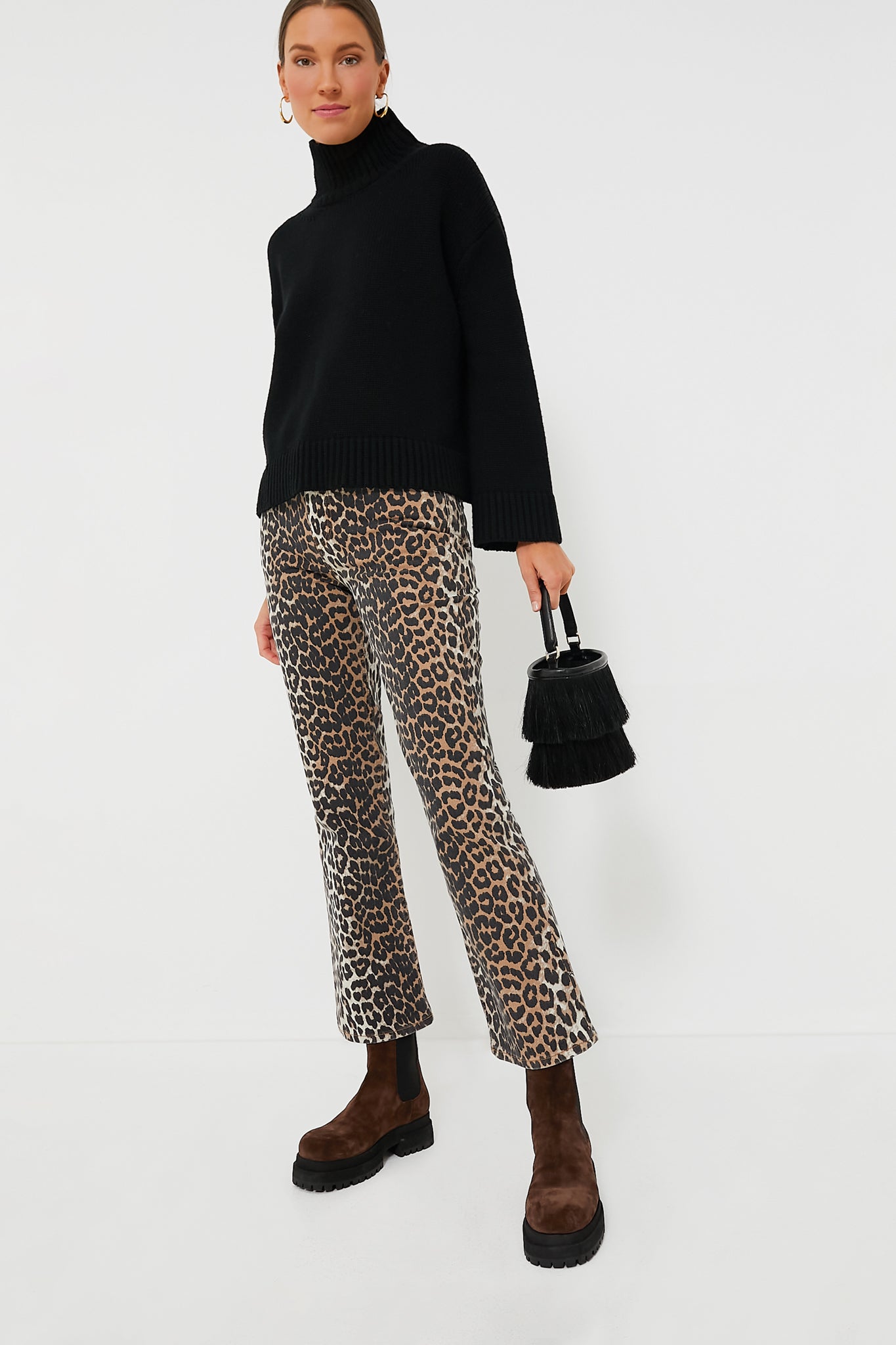 white christmas dresses Leopard Print Denim Betzy Cropped