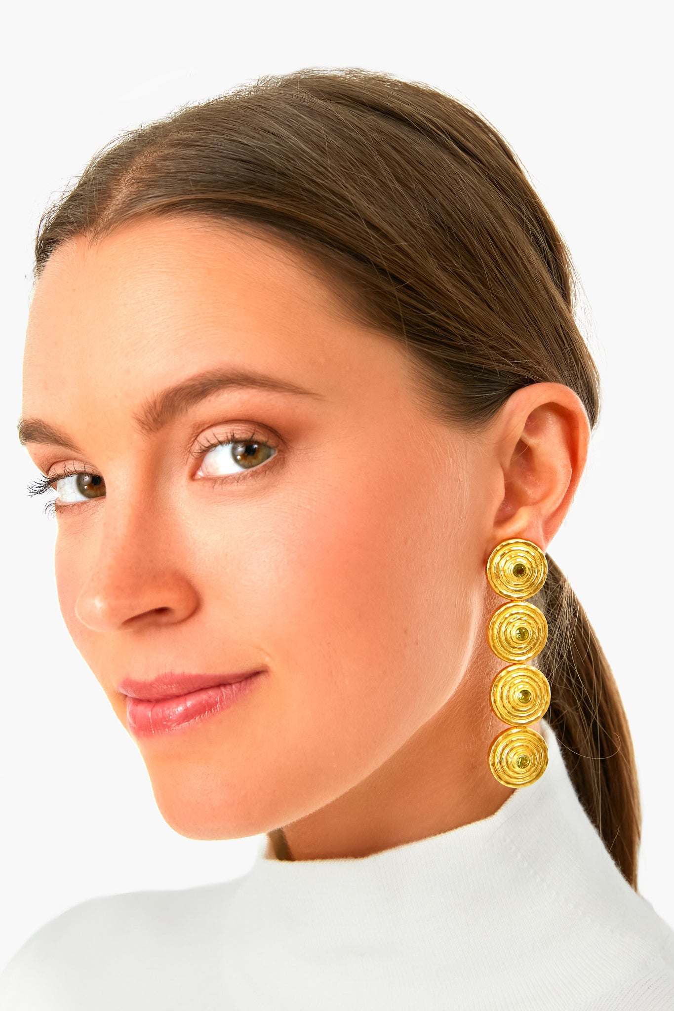 Green Tourmaline Quartz Hera Earrings