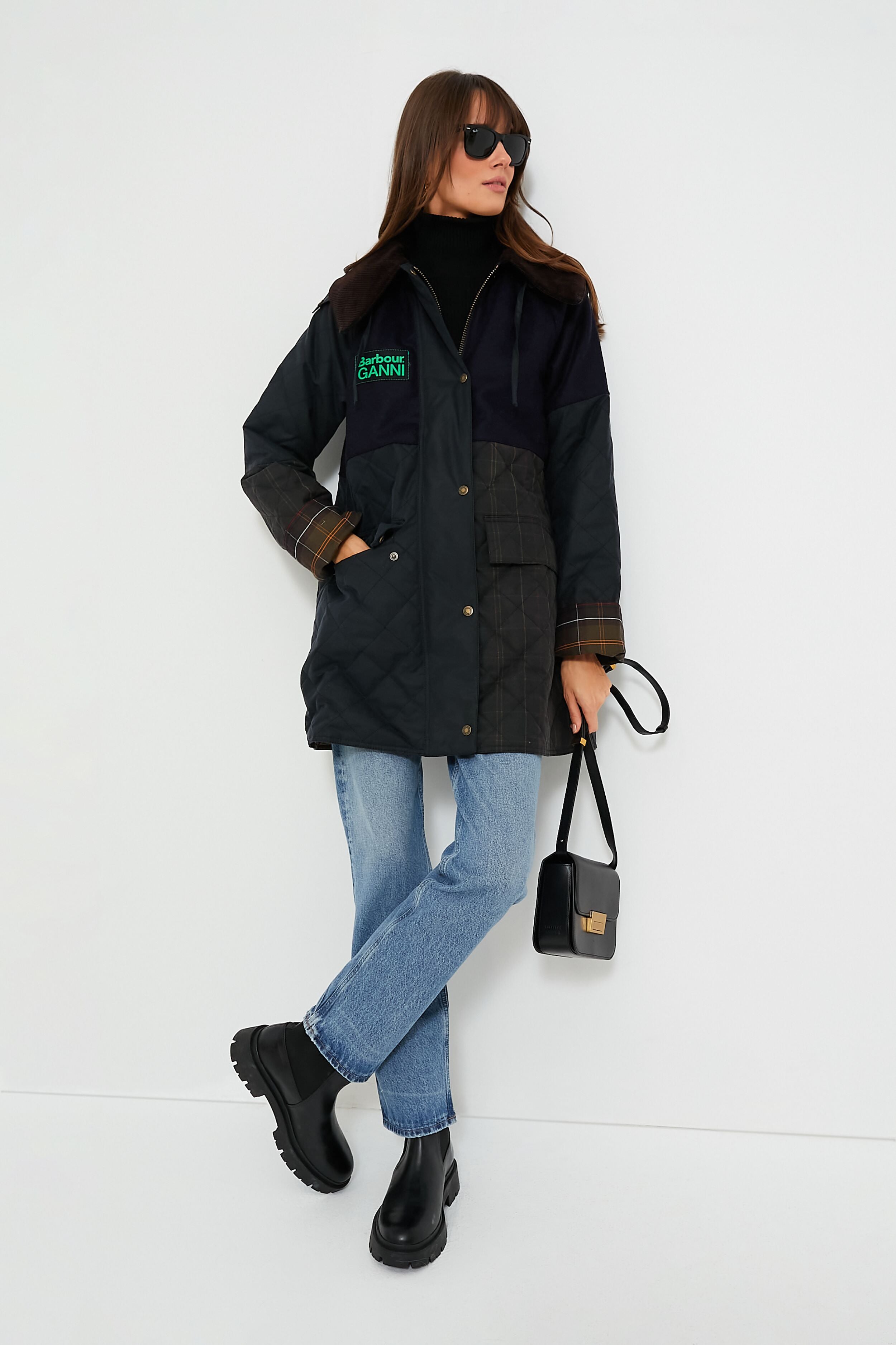 Navy Classic Barbour Ganni Burghley Jacket