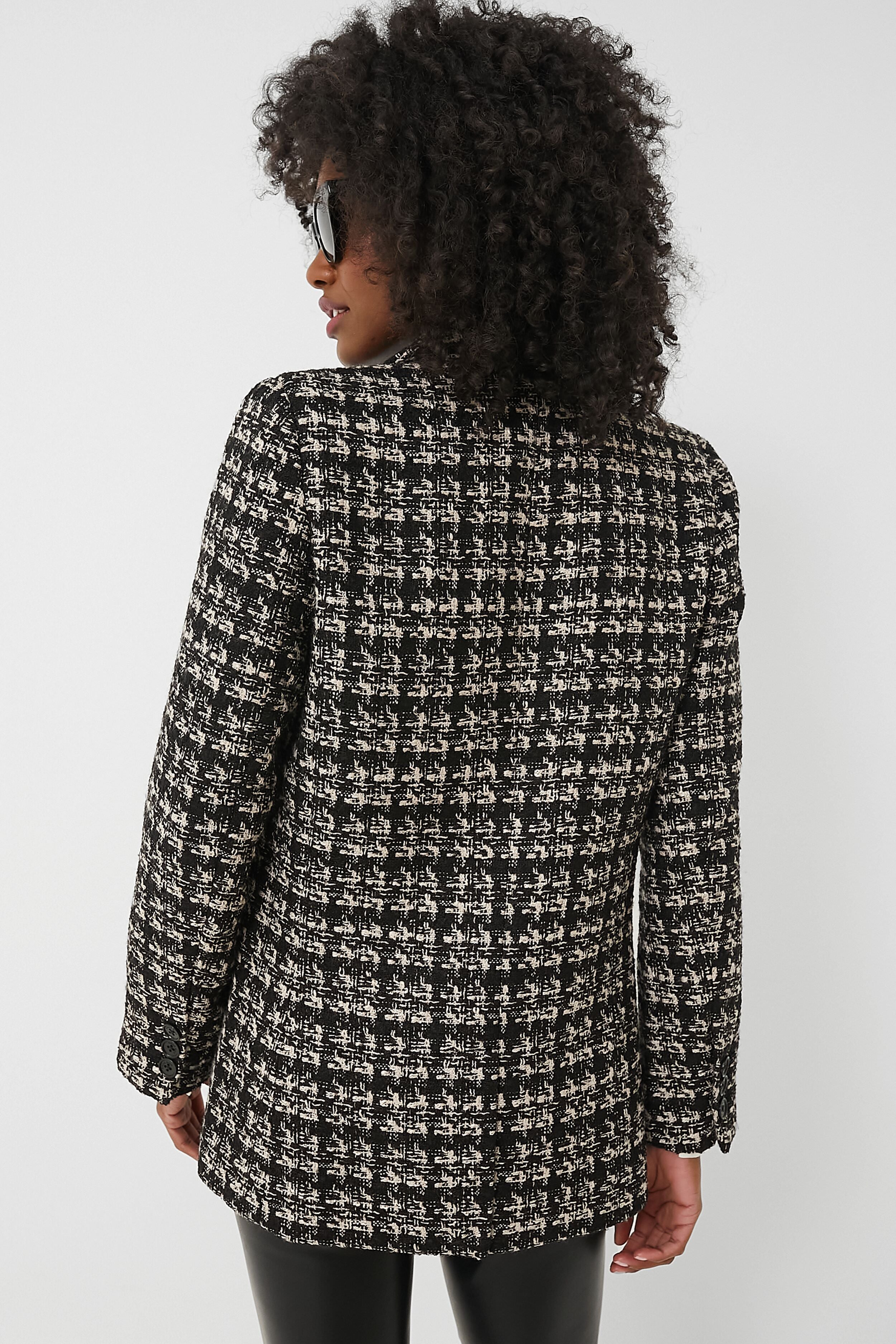 Tan and Black Tweed Madeleine Blazer Anine Bing