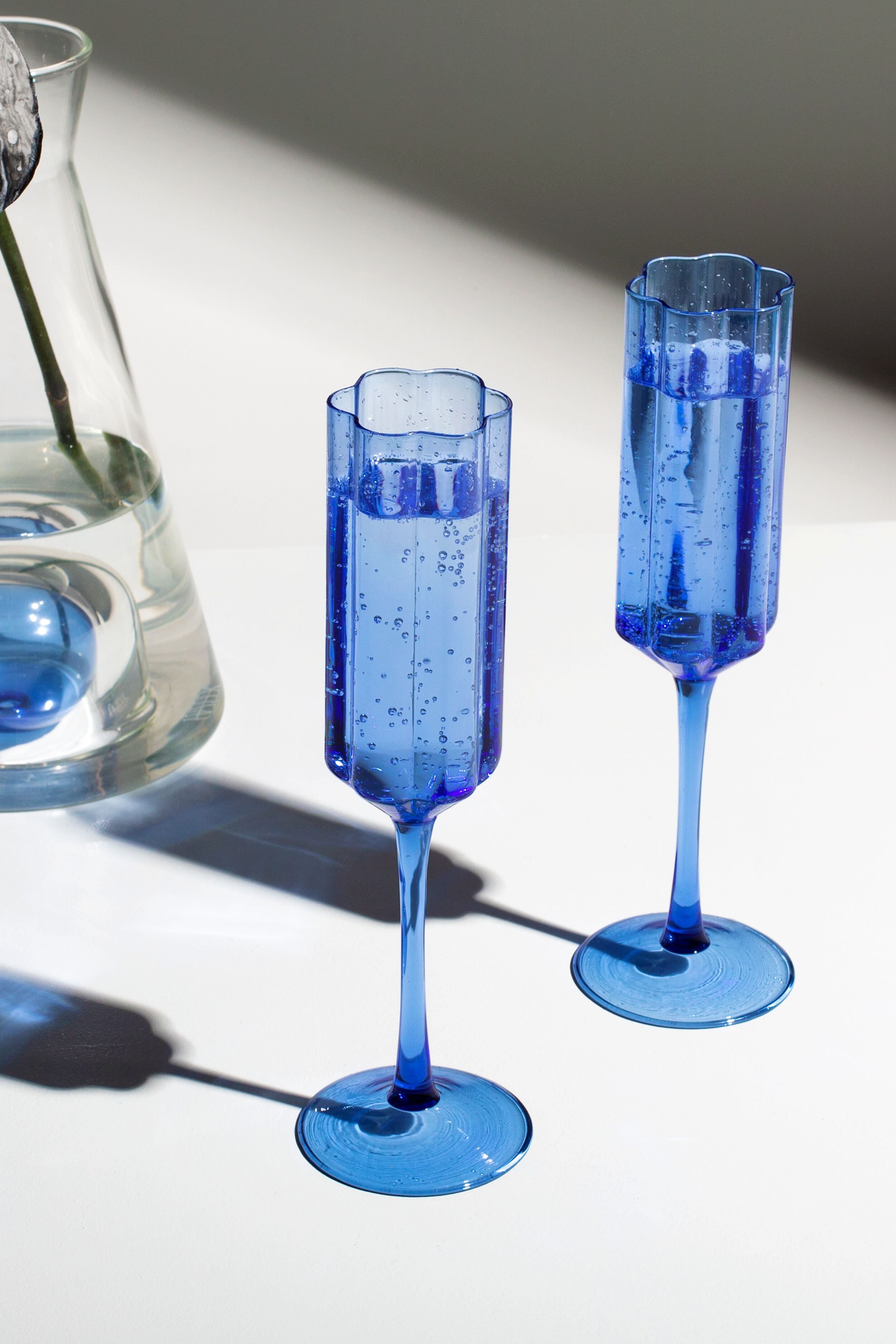 Blue Wave Flutes (Set of 2)