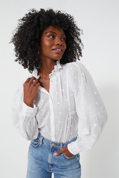 White Broderie Anglaise Terzali Blouse