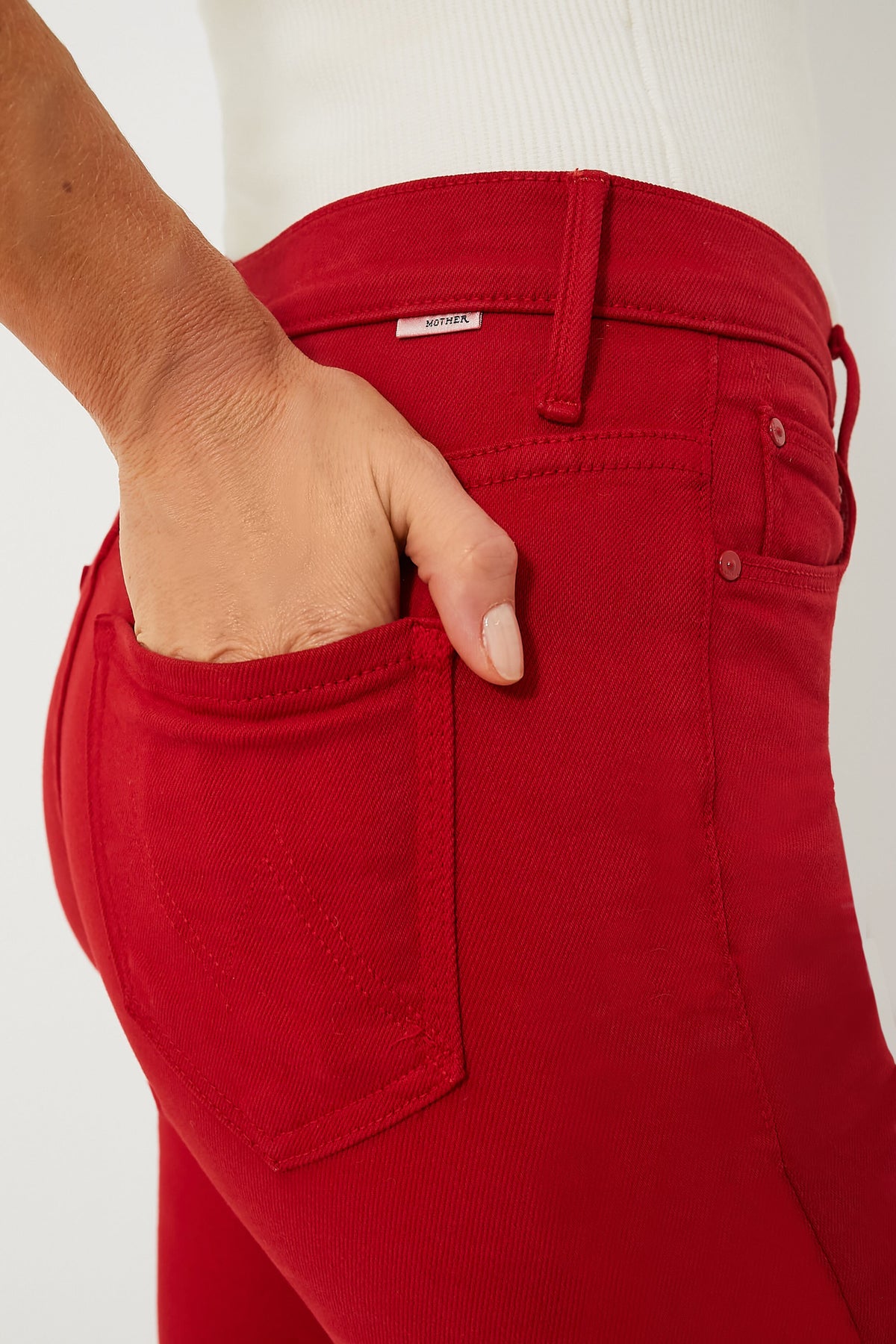 Haute Red High Waisted Weekender Skimp | MOTHER