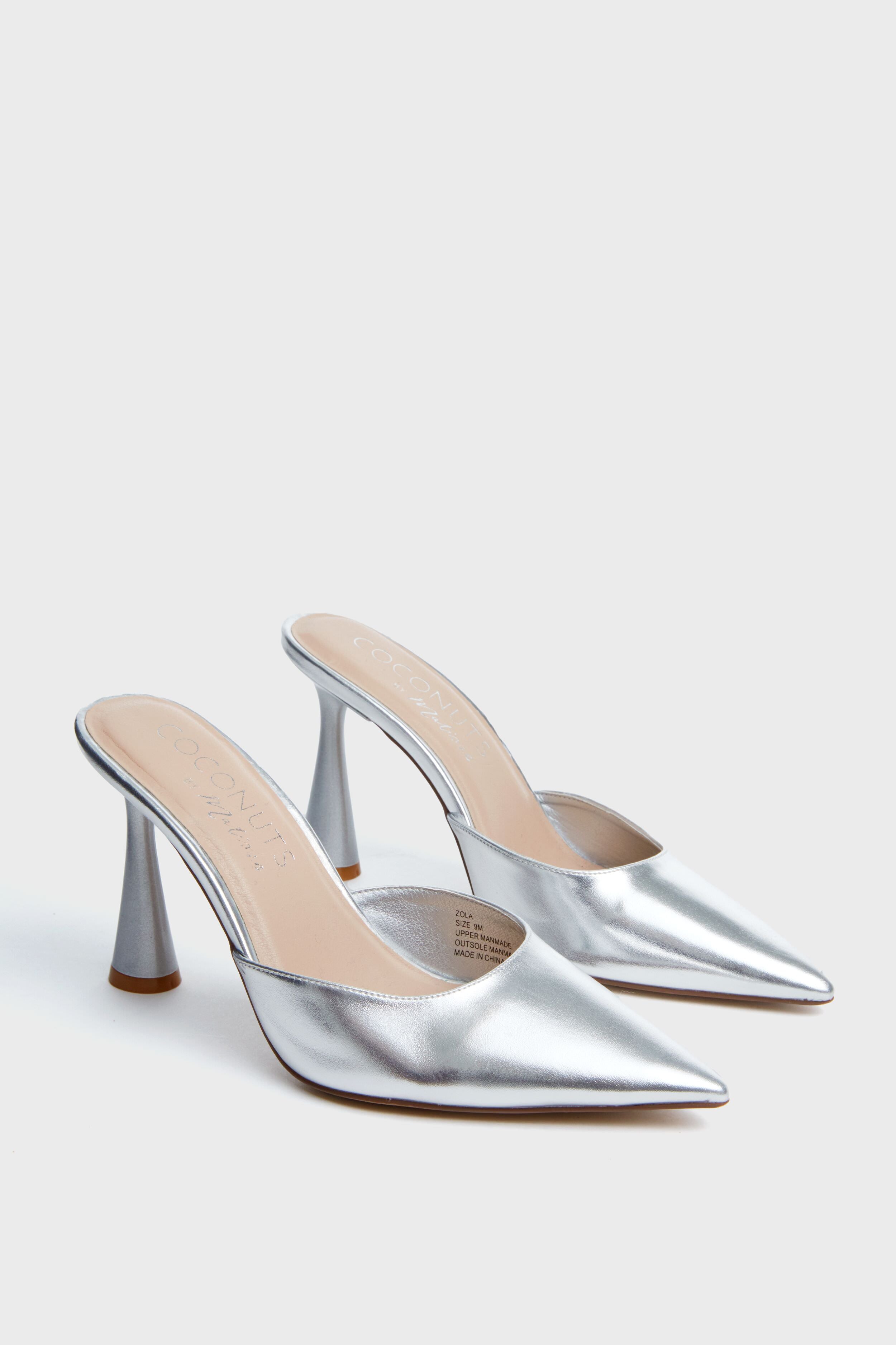 Fashion ladies silver mules