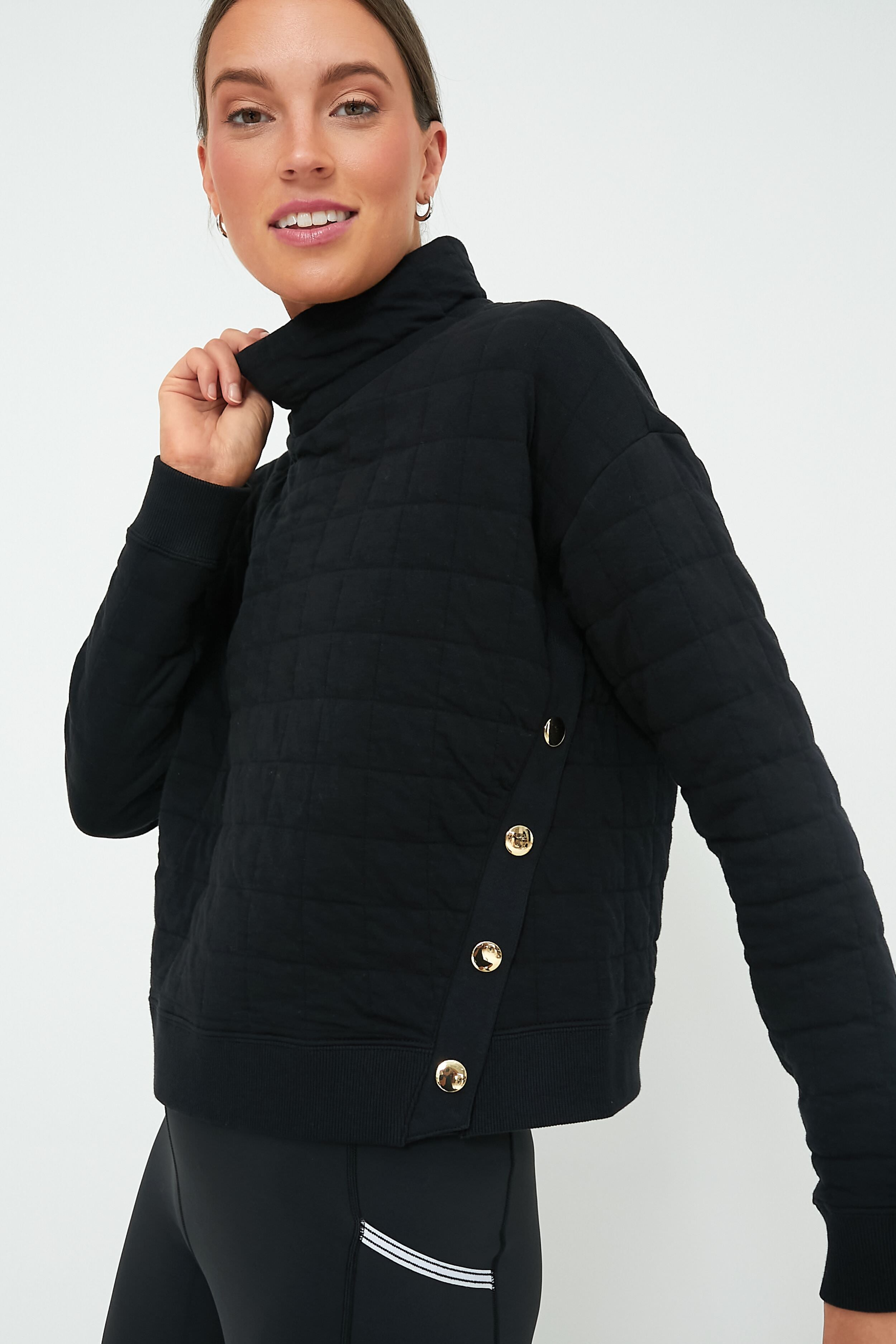 Black Quilted Wright Funnel Neck