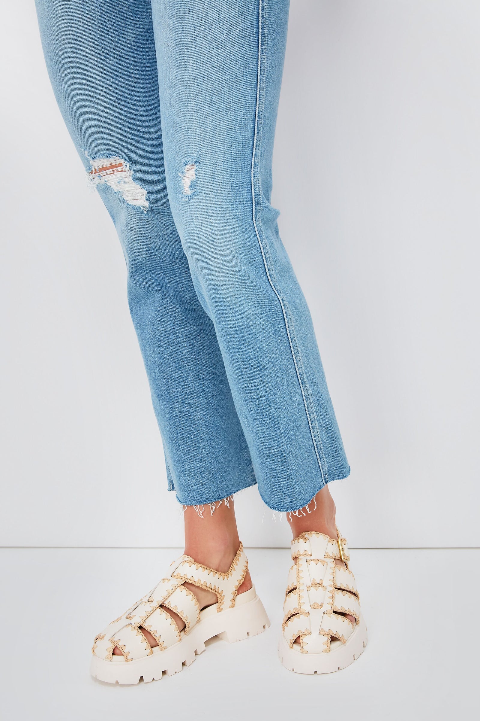 Cream Leather Talia Platform Fisherman Sandal