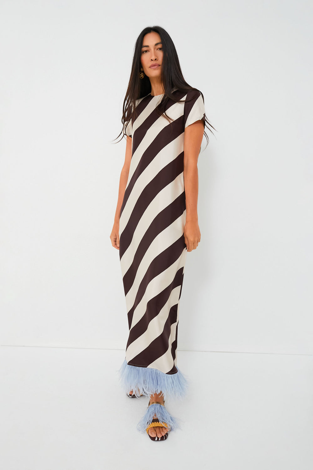Veneziana Swing Dress with Feathers | La DoubleJ