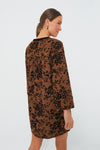 Brown & Black Burnout Floral Elma Mini Dress