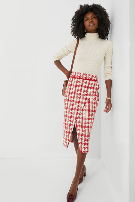 Midi Skirt Tweed Tartan Skirt Tartan Skirt Jupe Longue Tartan Jupe