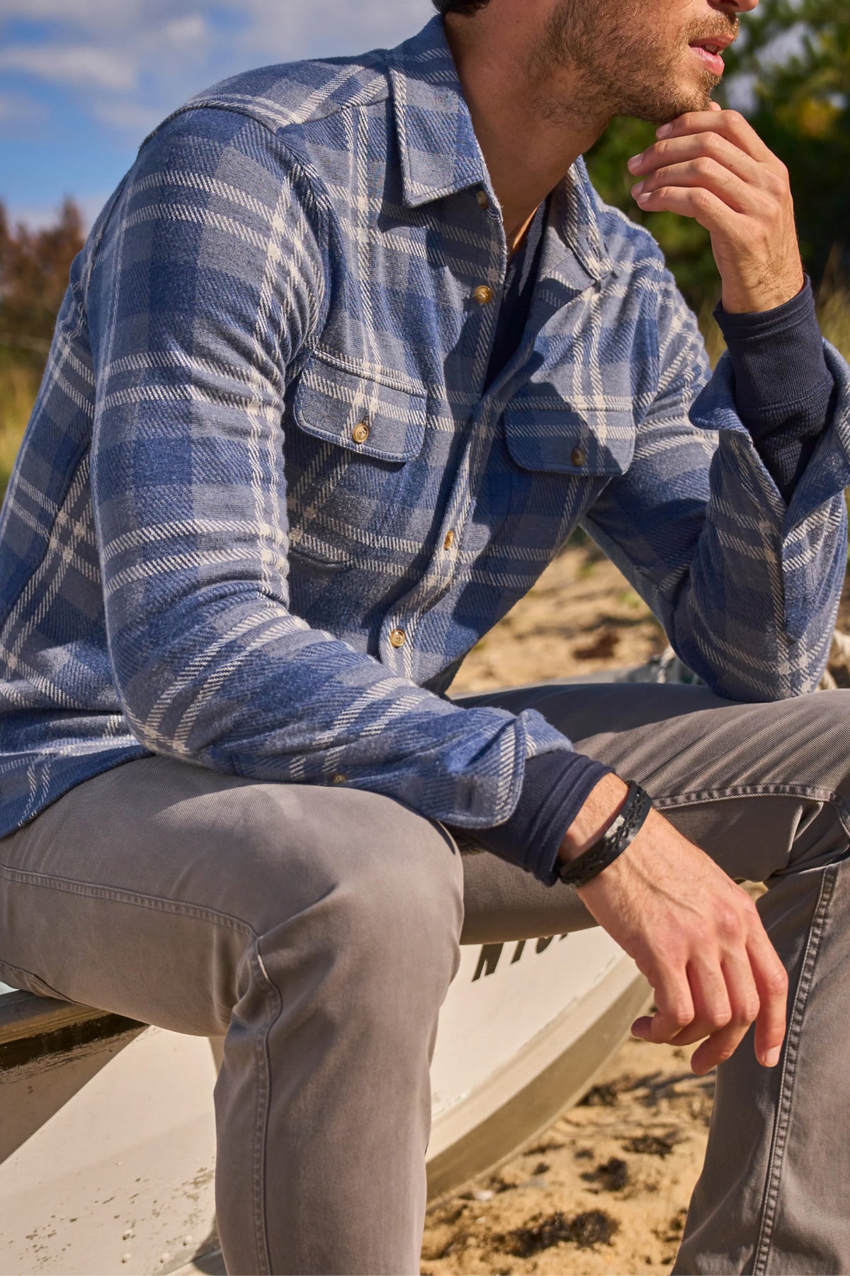 Vintage Blue Plaid Legend Sweater Shirt