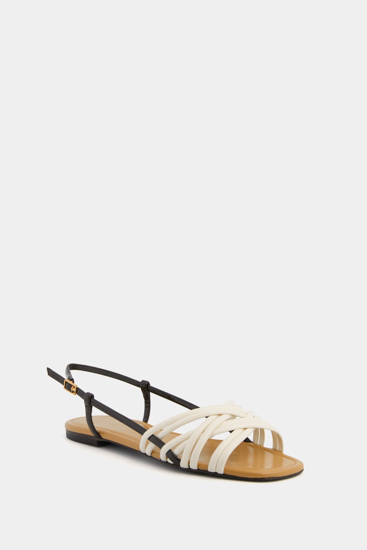 SCHUTZ Steph Flat Sandals - White Open Toe Multi-Strap Embellished Sandals (Flat Heel)