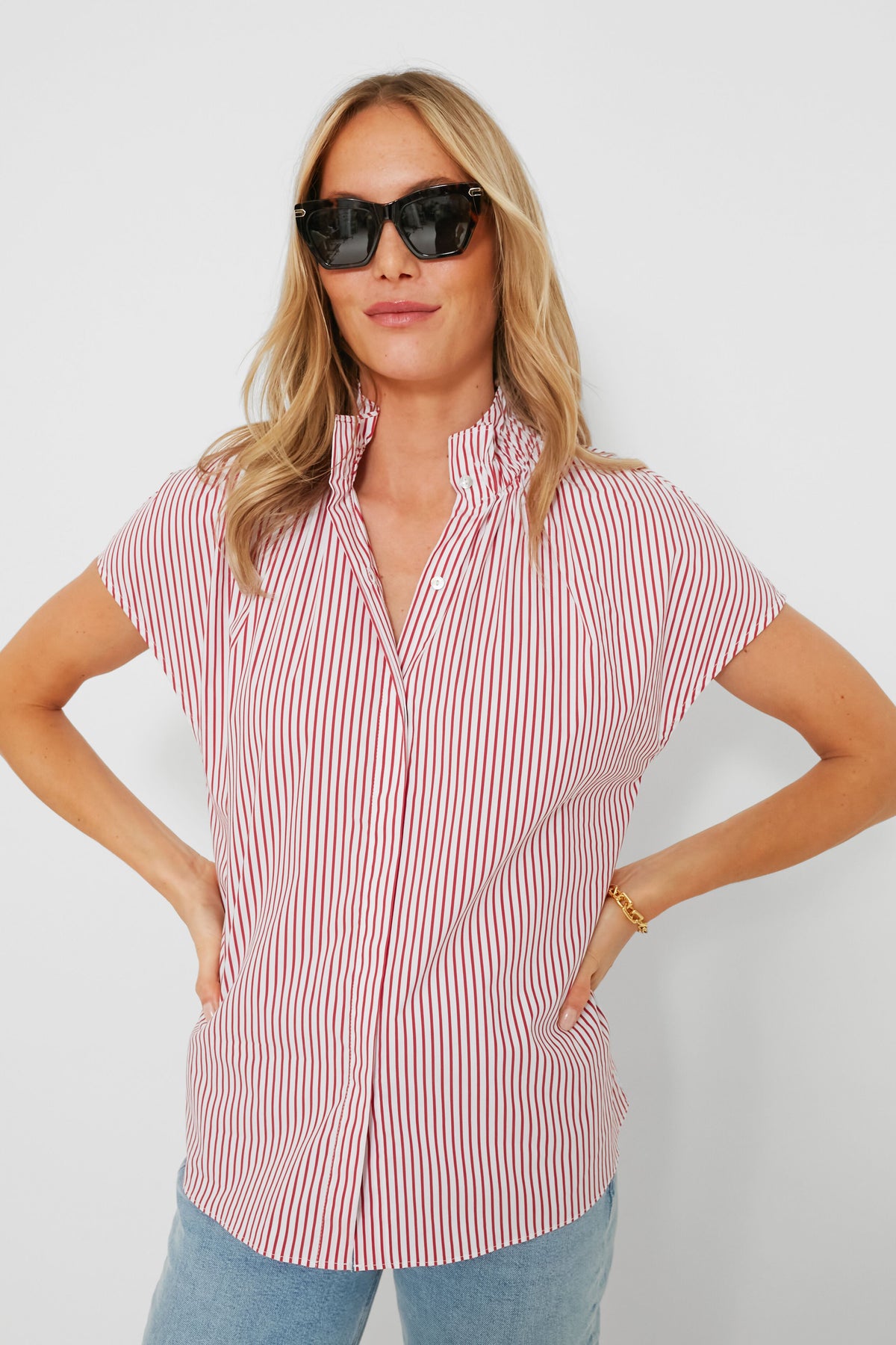 Red Stripe Rae Blouse | Pomander Place