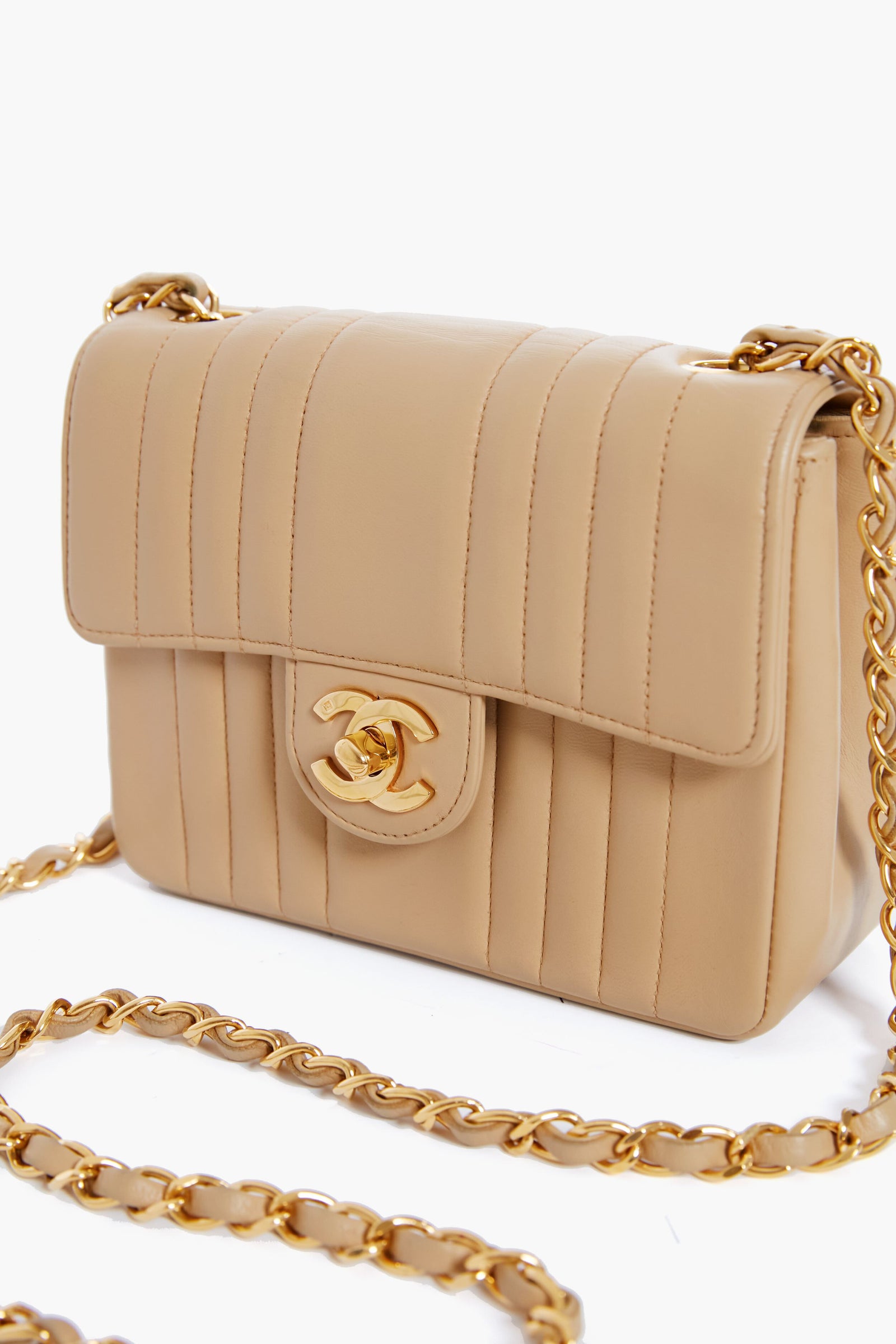 CHANEL Beige Mademoiselle Mini Mastrasse Shoulder Bag