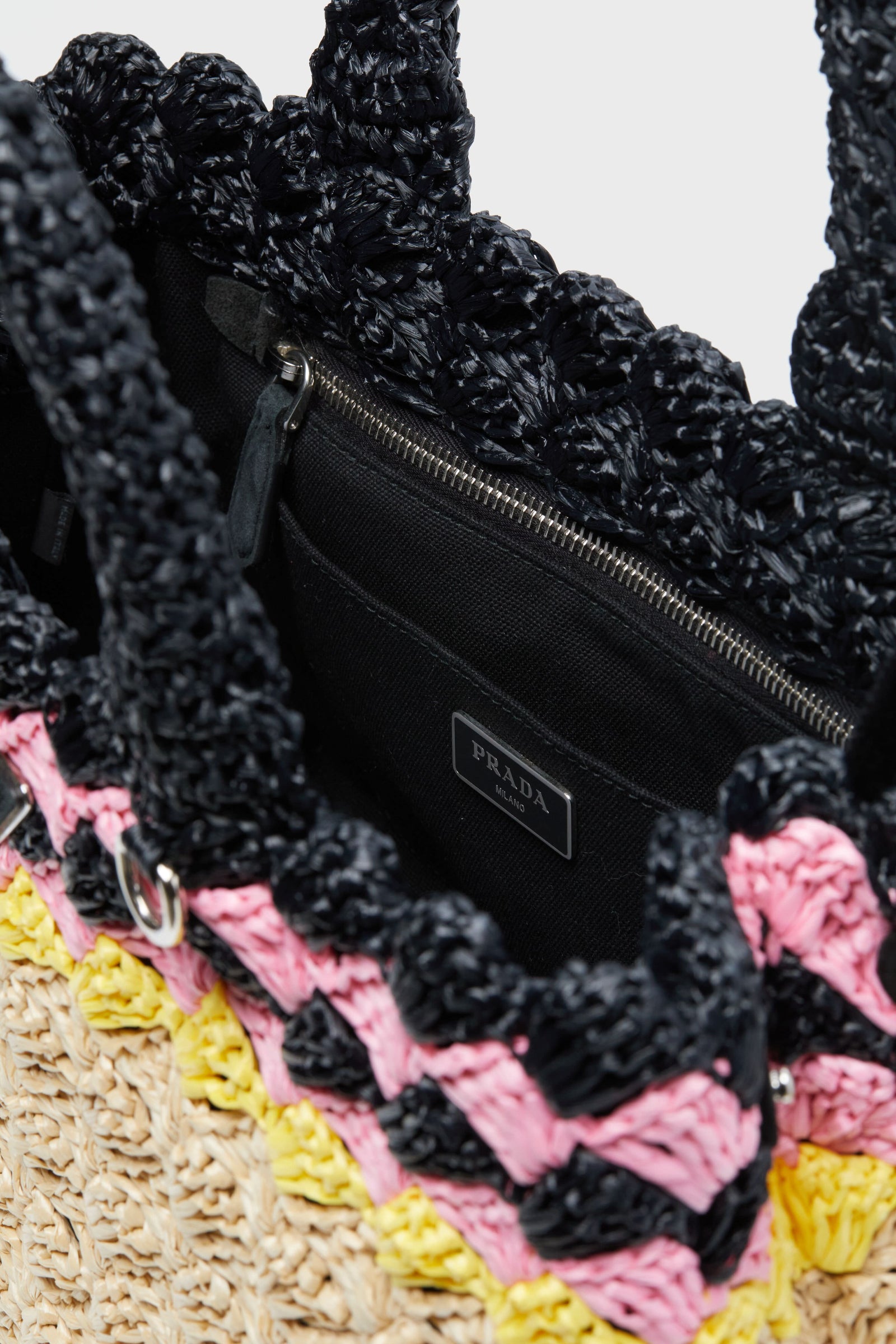 Prada Raffia Canapa Tote Bag