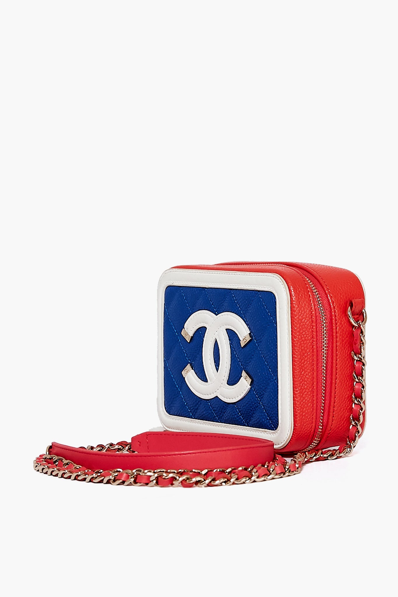 CHANEL Blue CC Filigree Caviar Crossbody