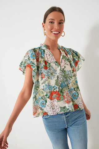 Birds of Paradis by Trovata Clover Flutter-Sleeve Blouse