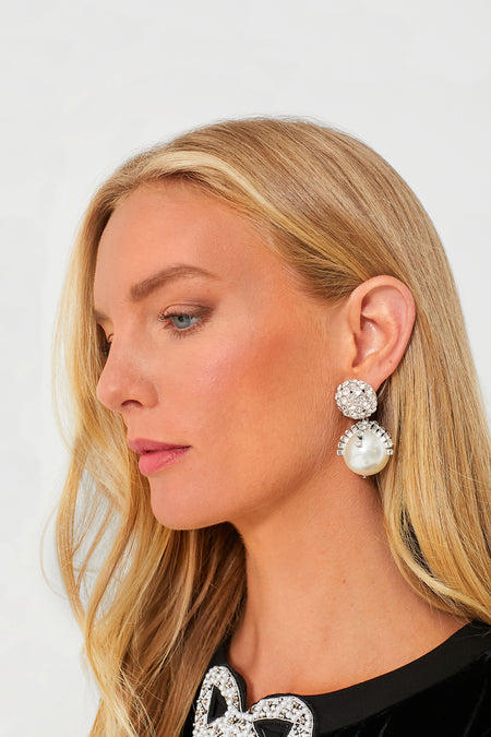 Crystal and Pearl Kinsley Earrings