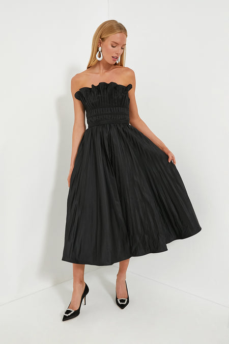 Black Pleated Maxi Dress Moon River - Main Image