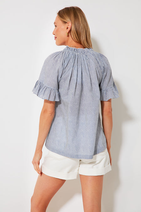 Azure Stripe Cassis Top