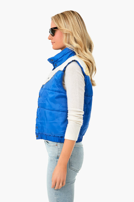 Blue Pascala Print Puffer Vest