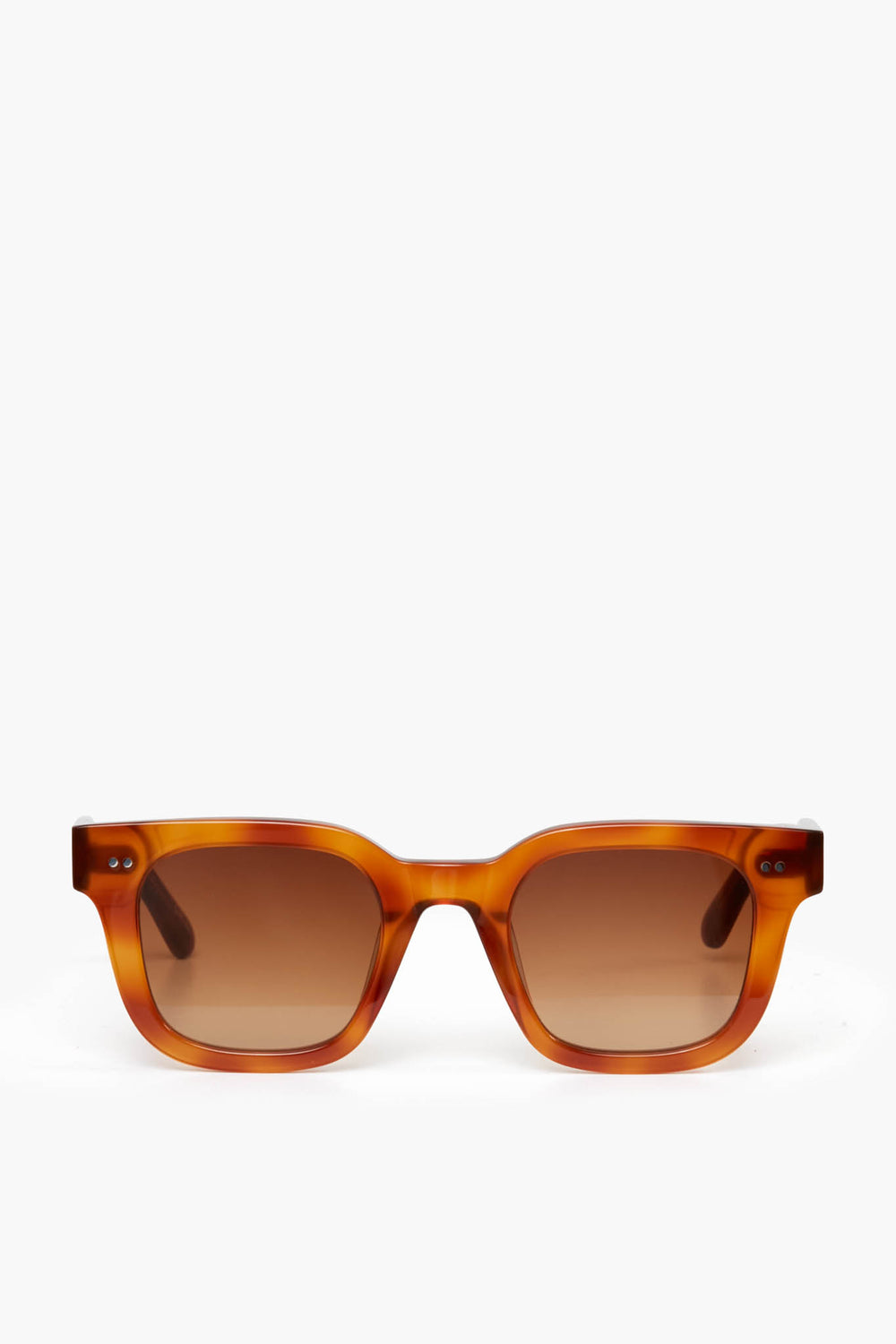 Rectangular Chimi tortoiseshell sunglasses with brown gradient lenses crafted from acetate, offering UV protection.