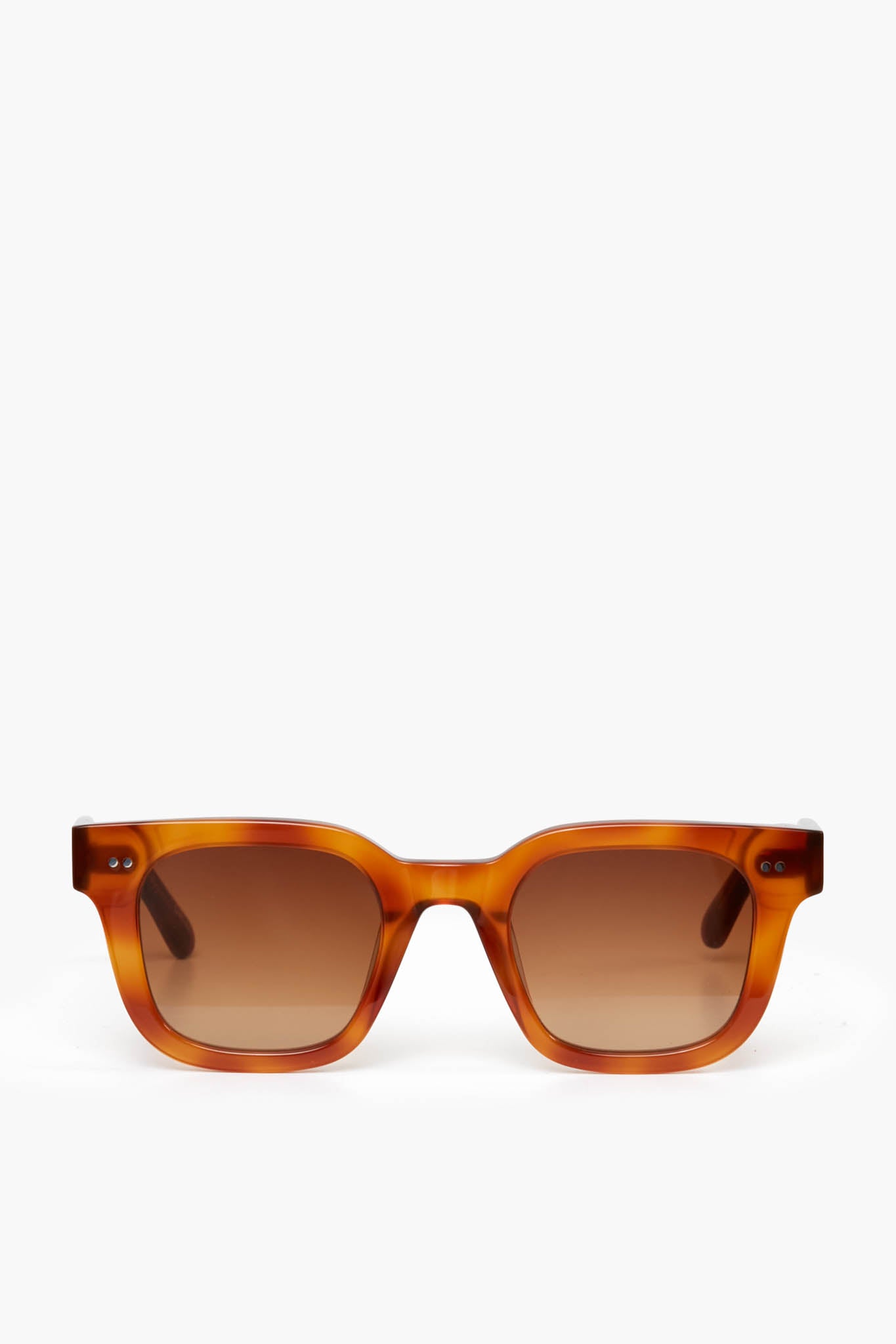 Rectangular Chimi tortoiseshell sunglasses with brown gradient lenses crafted from acetate, offering UV protection.