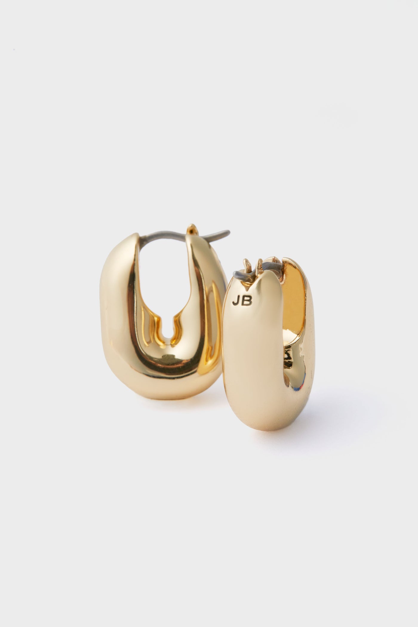 Gold Puffy U-Link Earrings