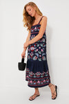 Navy Eclisse Embroidery Slip Dress