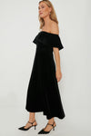 Black Velvet Off The Shoulder Elise Dress