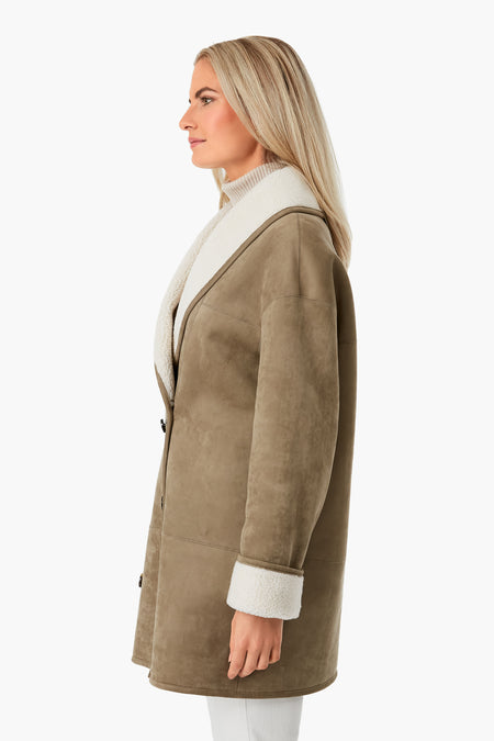 French Gray Suede Thayer Coat