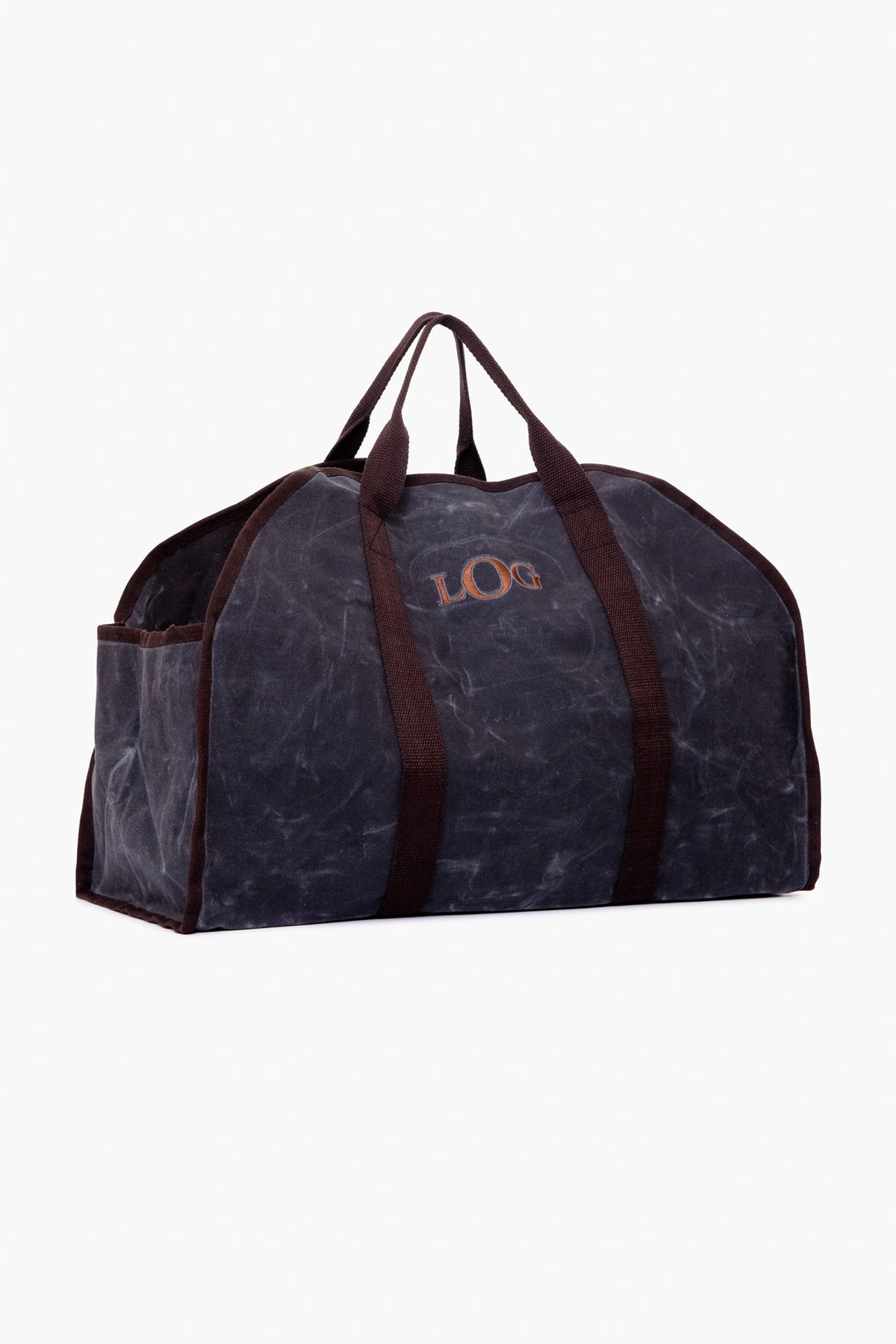 Slate Waxed Canvas Log Carrier