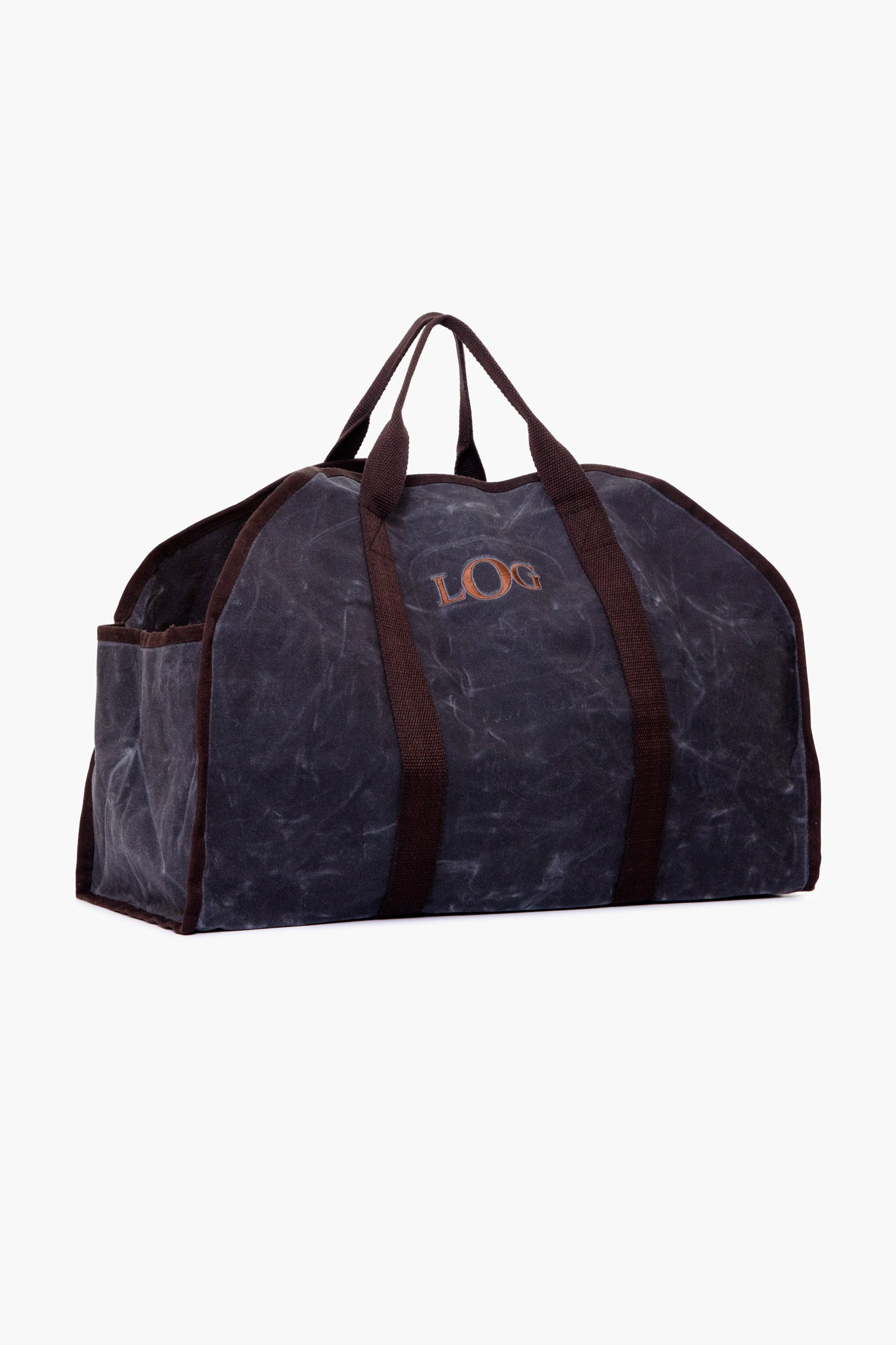 Slate Waxed Canvas Log Carrier