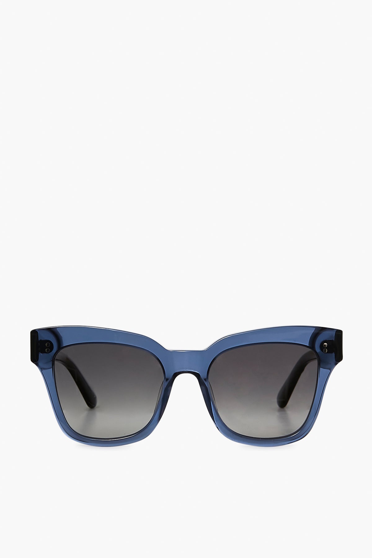 Chimi blue rectangular sunglasses with black temples and gradient dark lenses, crafted from acetate for stylish UV protection.