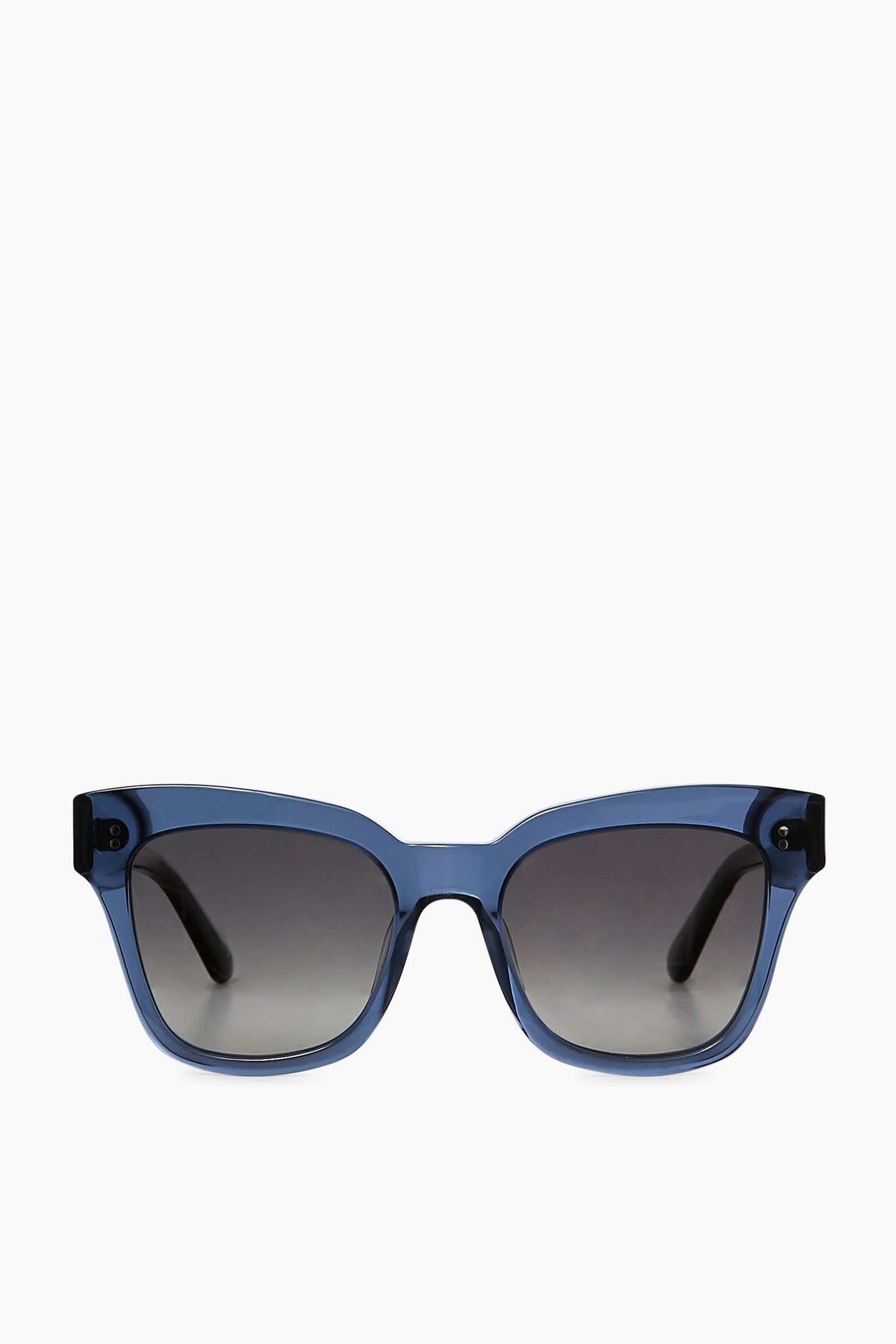 Chimi blue rectangular sunglasses with black temples and gradient dark lenses, crafted from acetate for stylish UV protection.