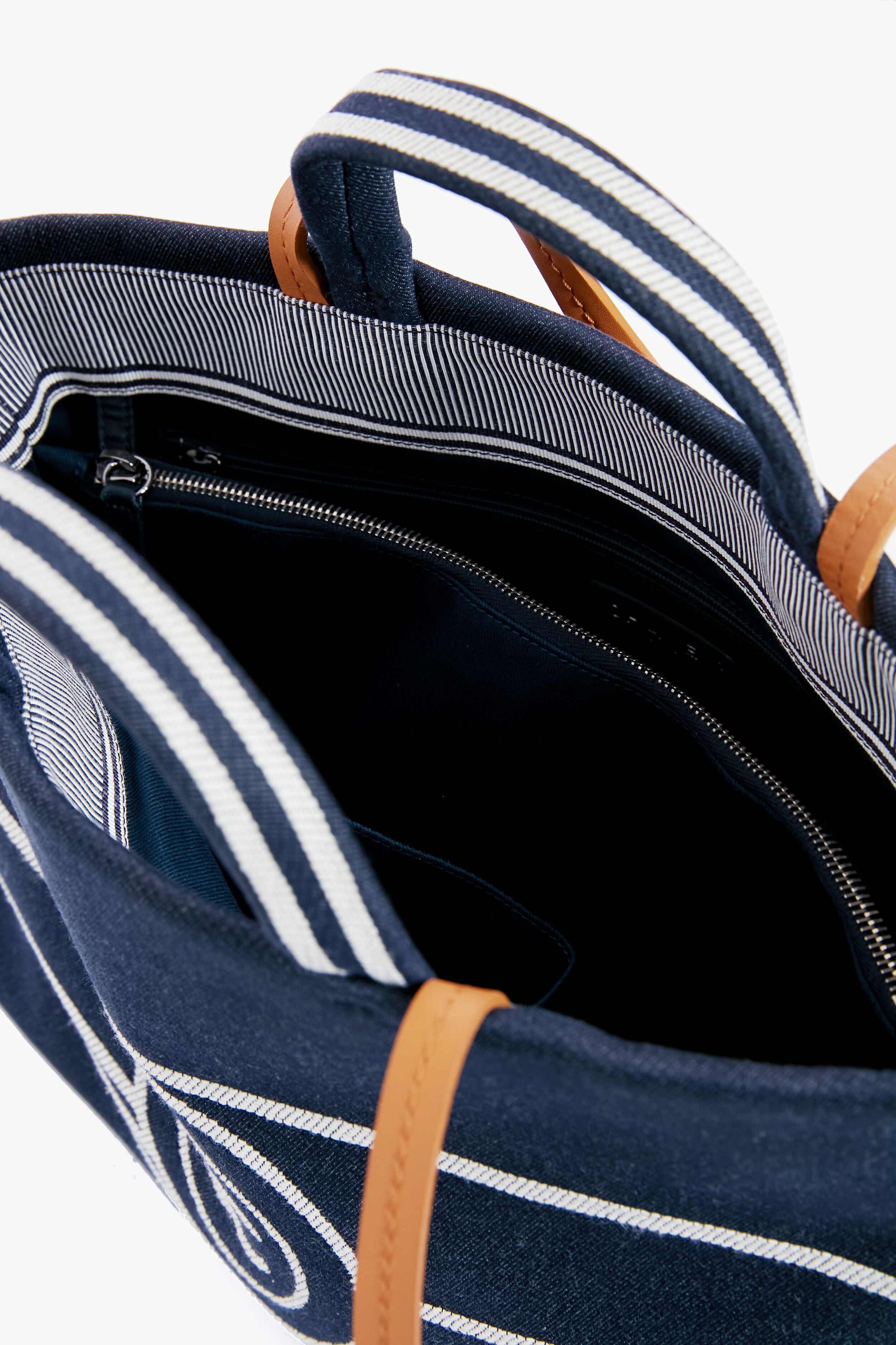 CHANEL Denim Canvas Border Tote