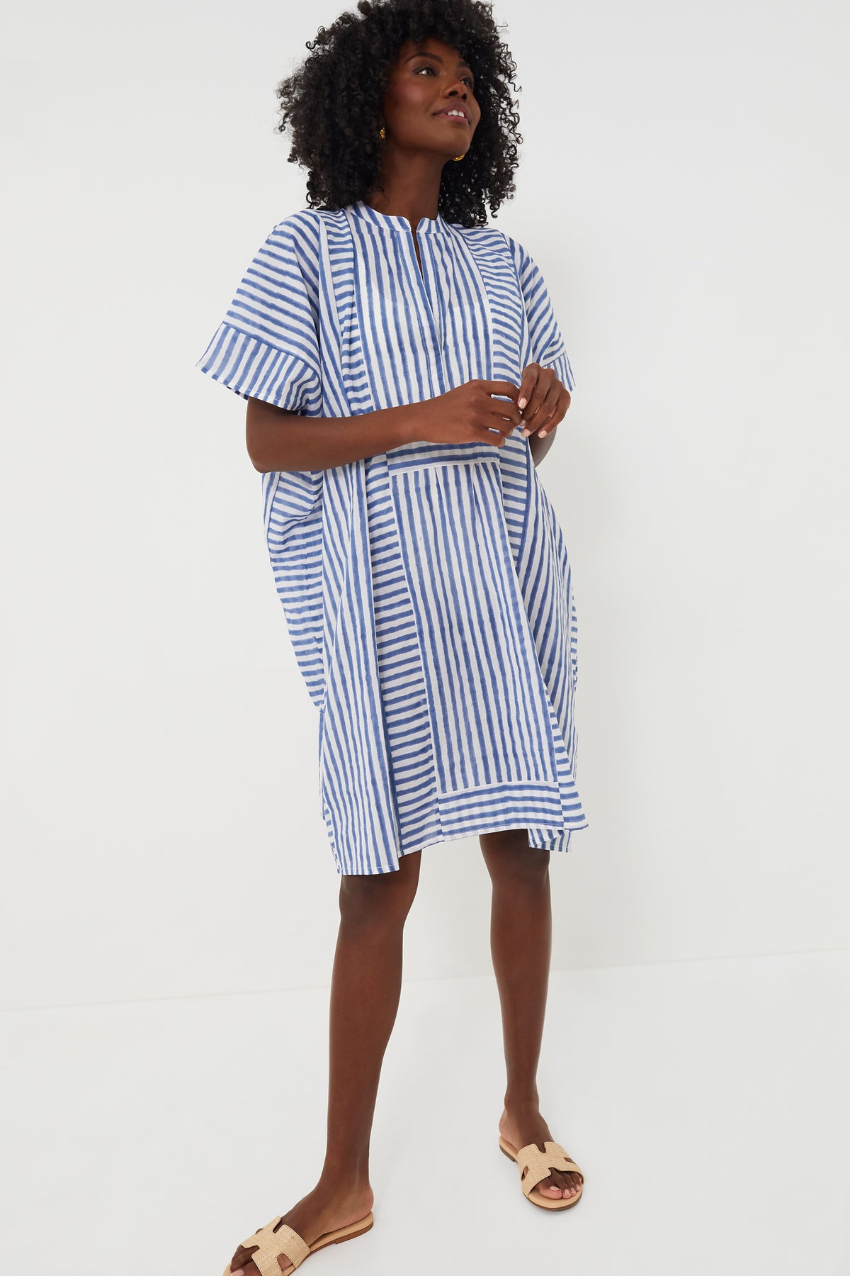 Blue Stripe Emerson Short Caftan